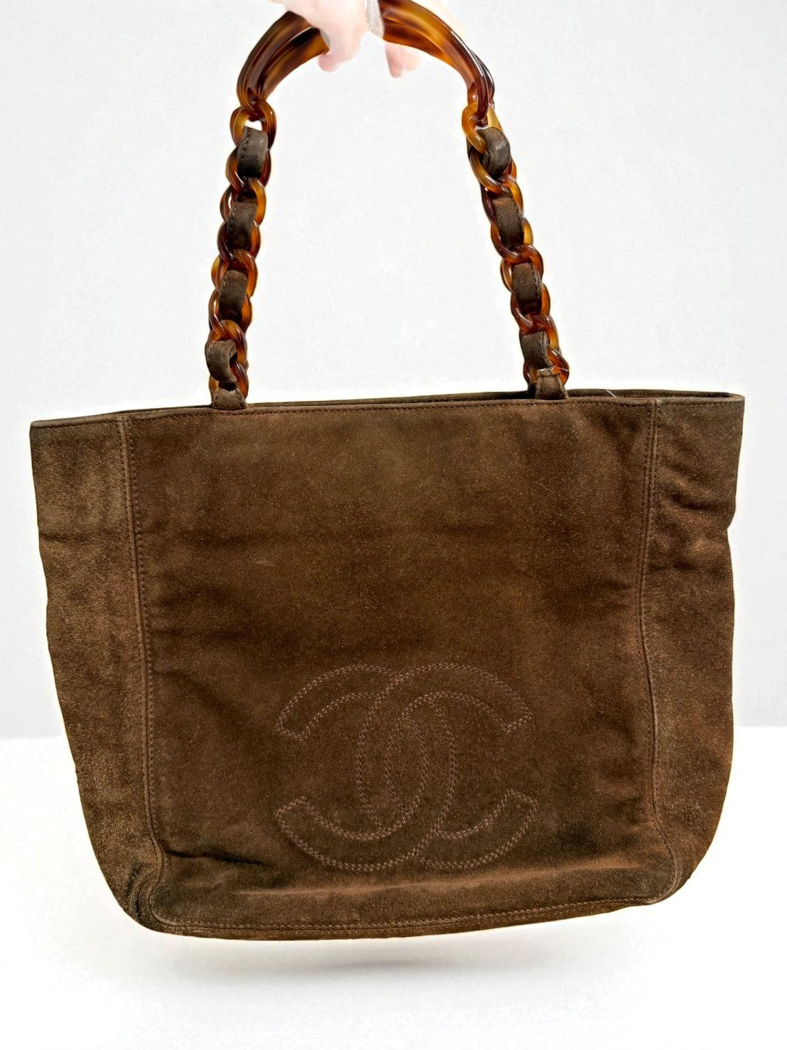 Vintage Chanel Suede Tote Bag