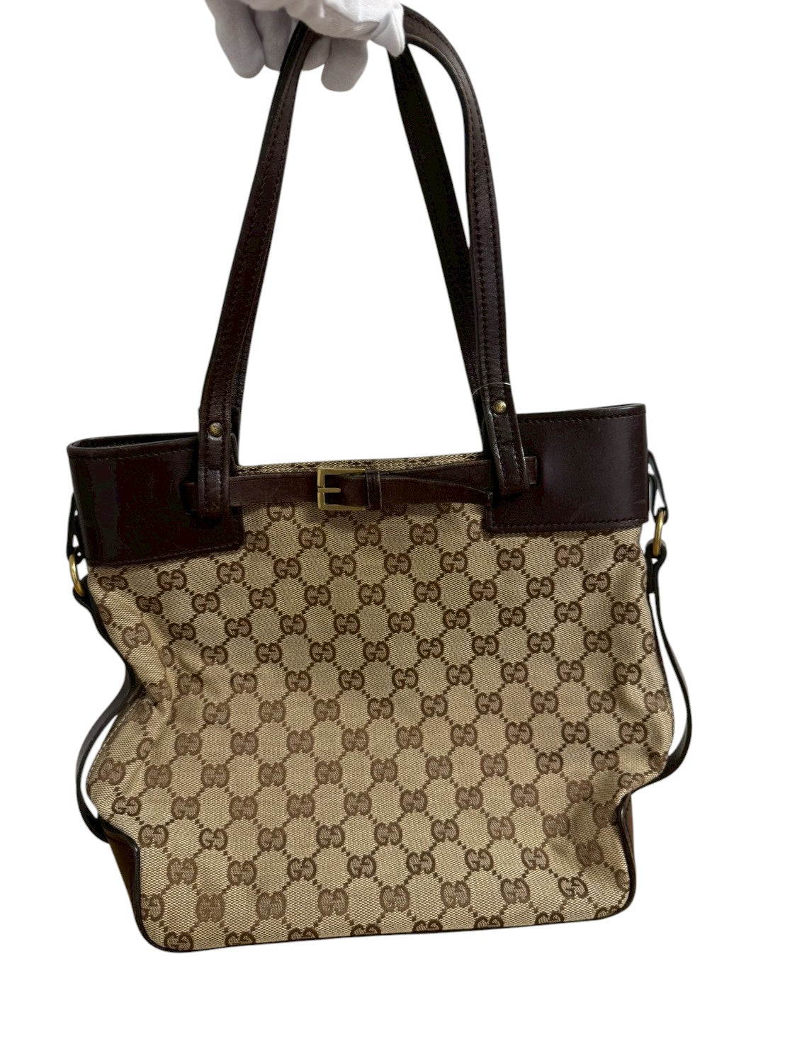 Vintage Gucci GG Monogram Belt Tote Bag