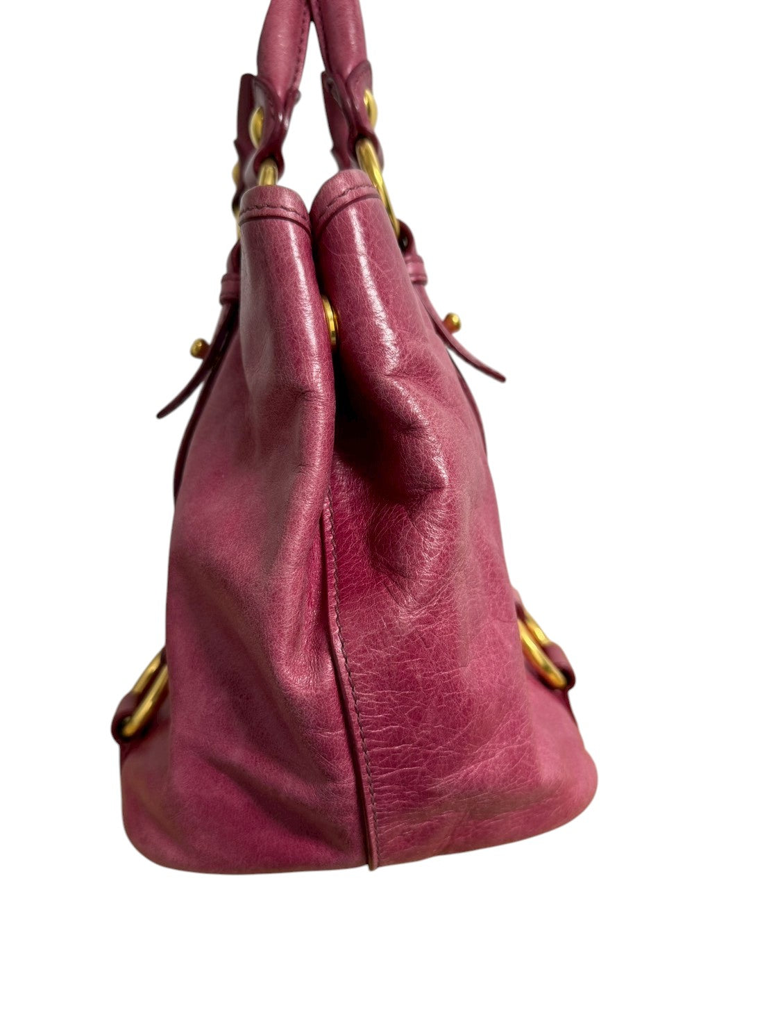 Miu Miu Vitello Lux Pink 2way Handbag