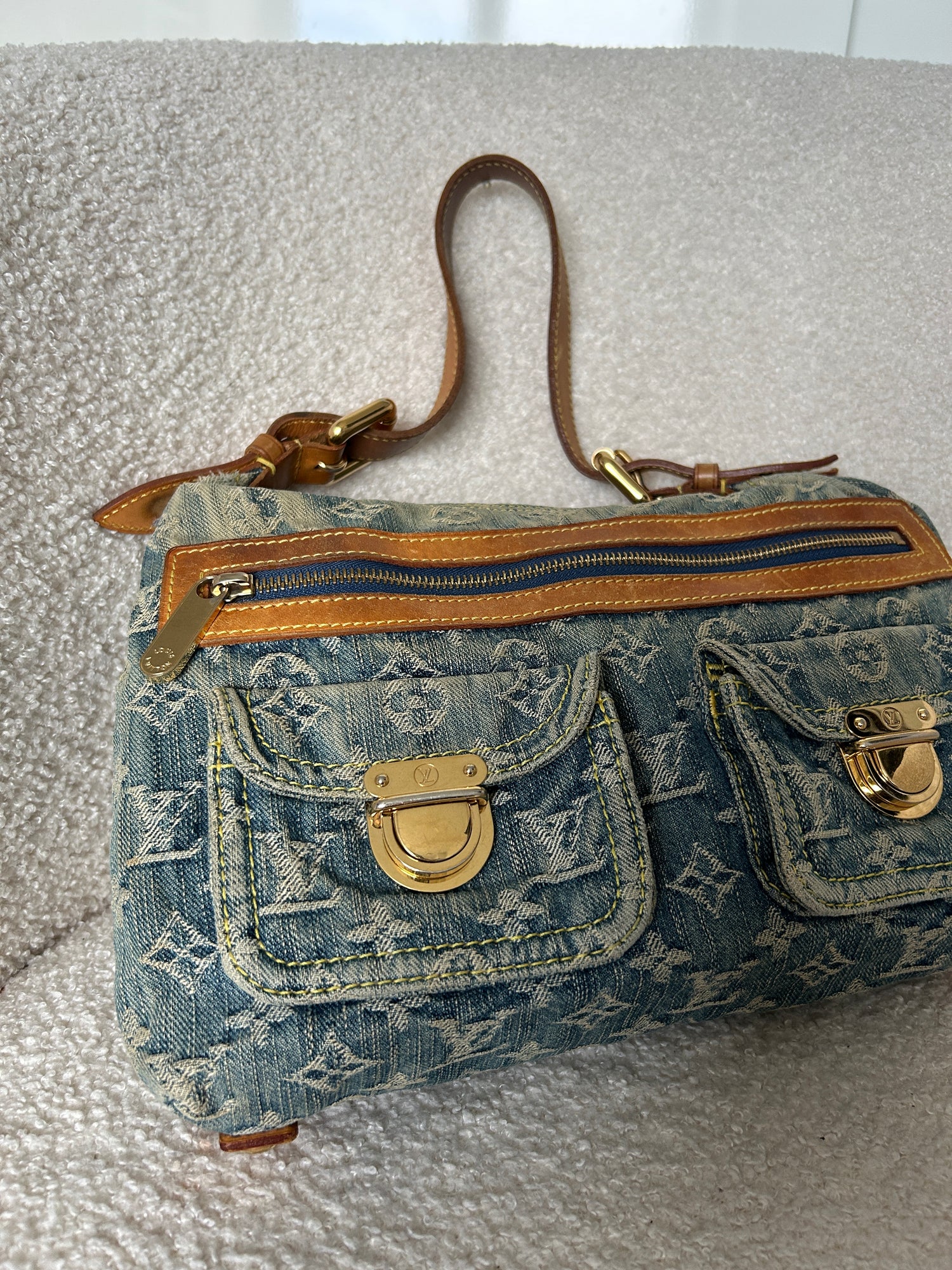 Vintage 2000s Louis Vuitton Denim Baggy PM shoulder bag