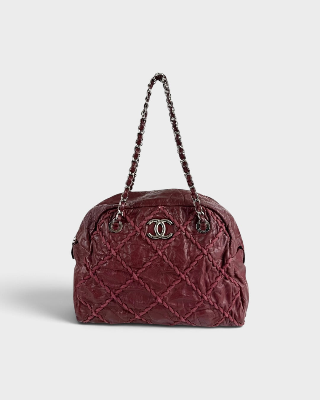 2009/2010 Chanel Ultra Stitch Burgundy Bowling Chain Handbag
