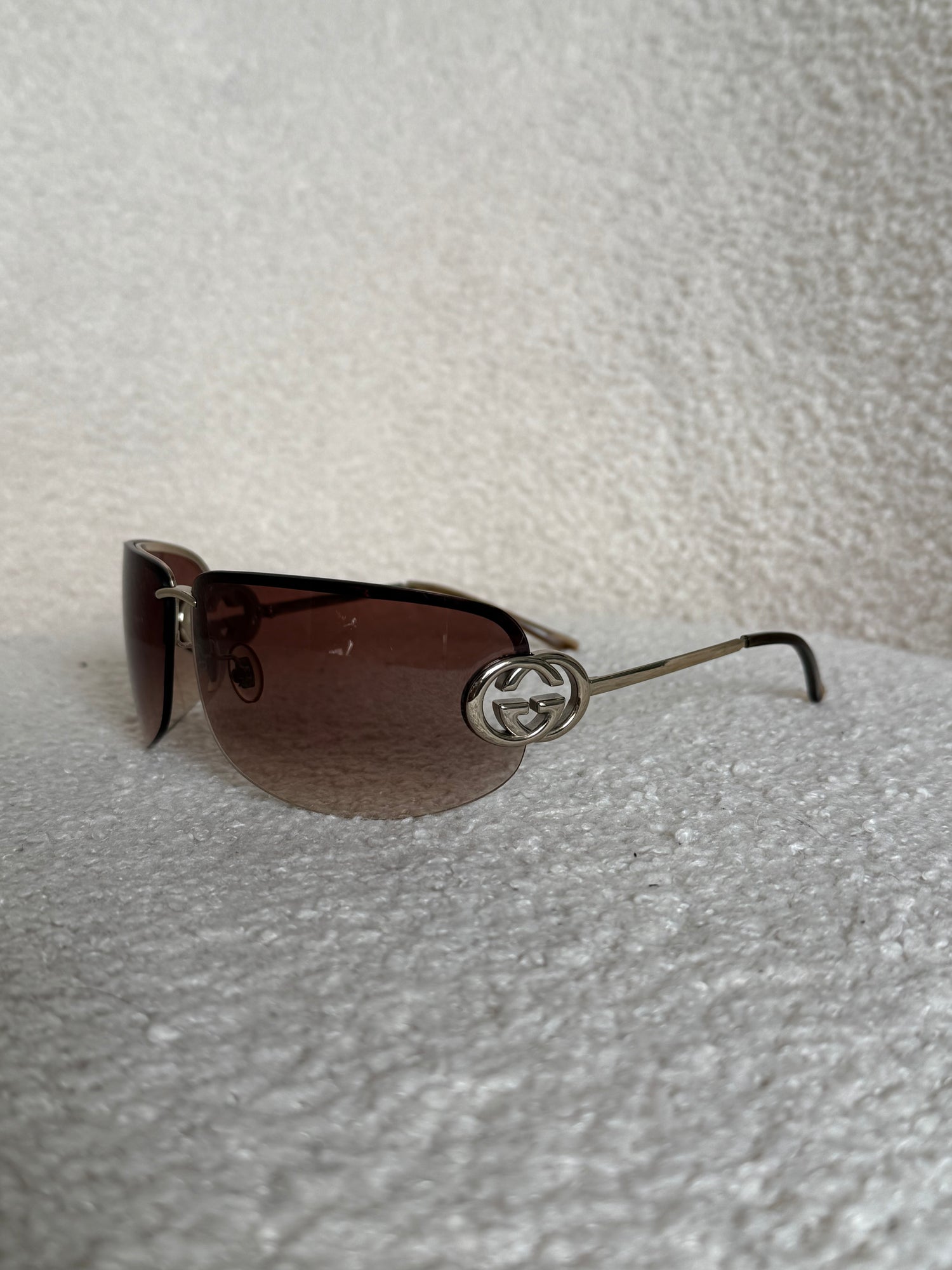 2010s Gucci Oversized Rimless Logo Sunglasses