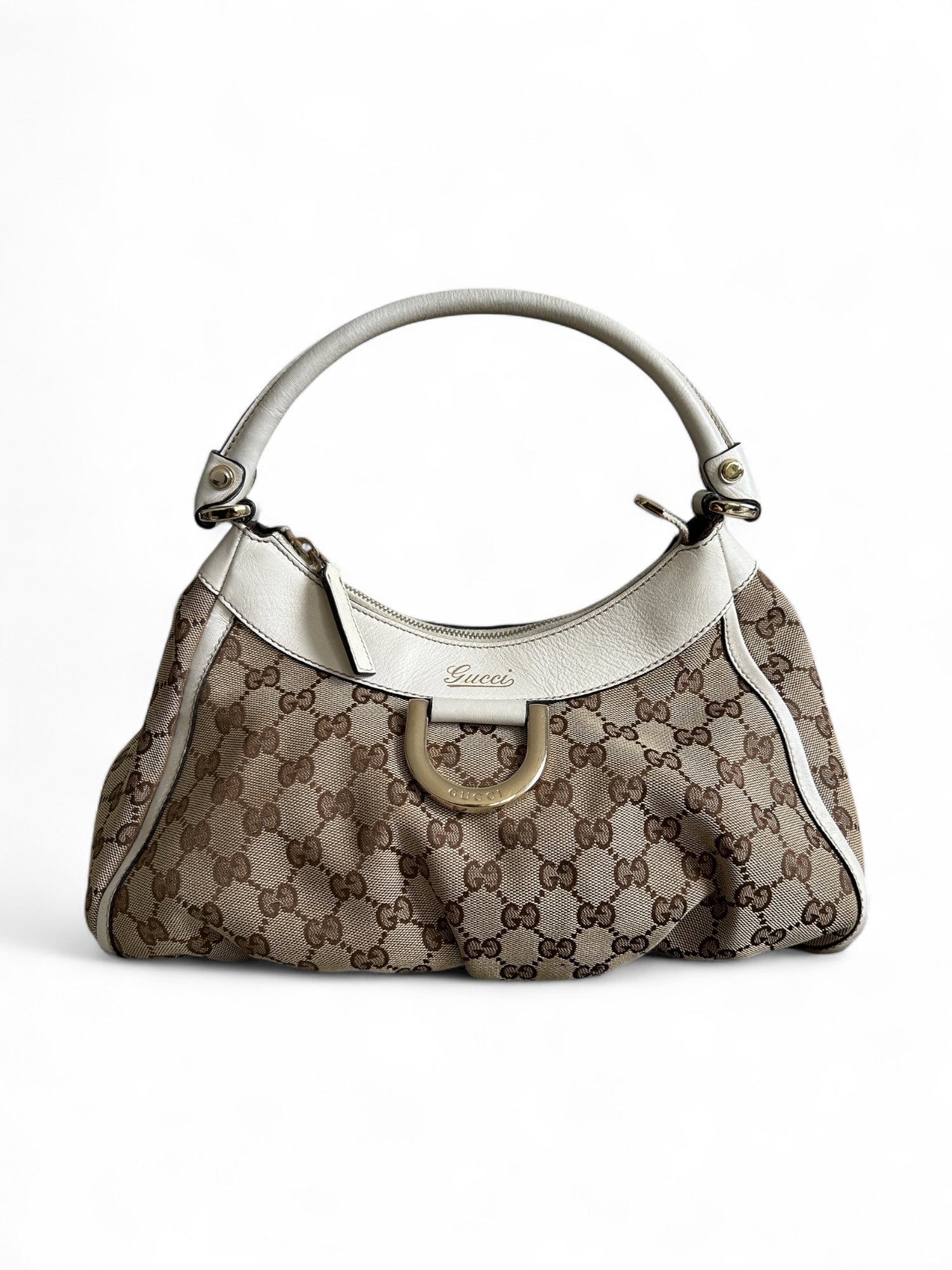 Vintage 90s Gucci Monogram Mini D-Ring Shoulder Bag