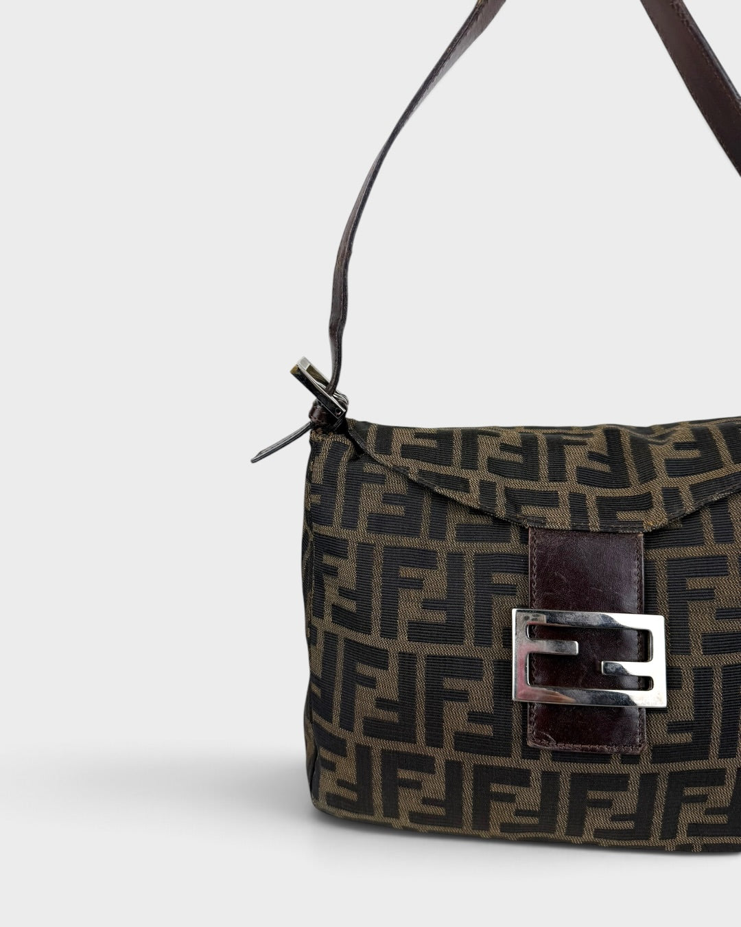 90s Fendi Zucca Mamma Baguette Shoulder Bag