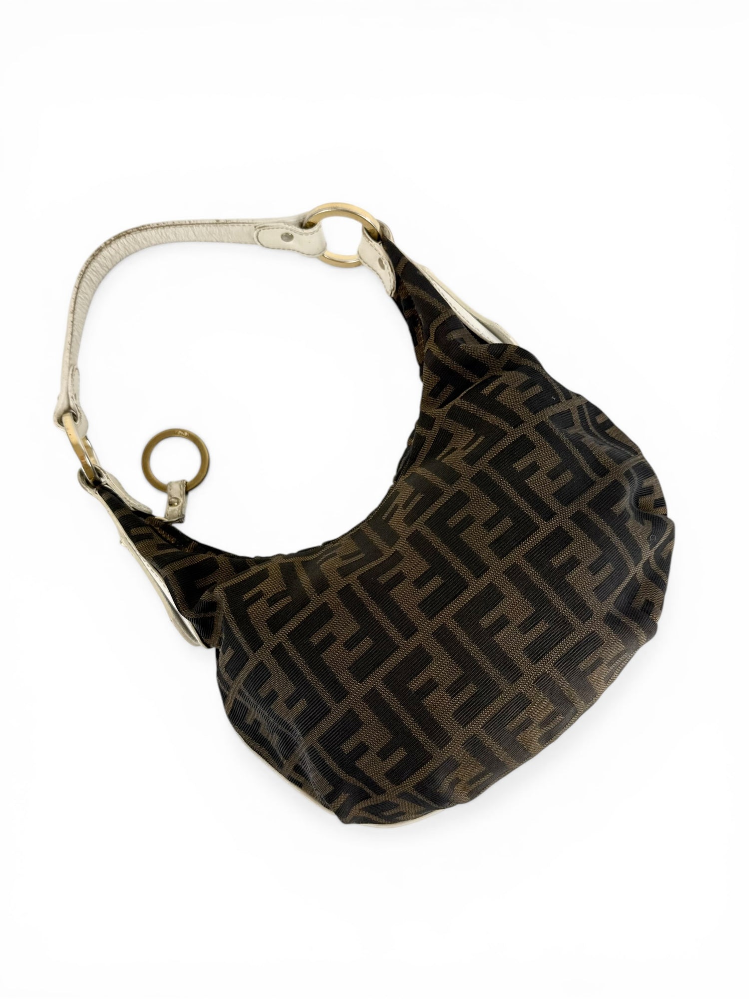 Vintage 90s Fendi Zucca Hobo Shoulder Bag