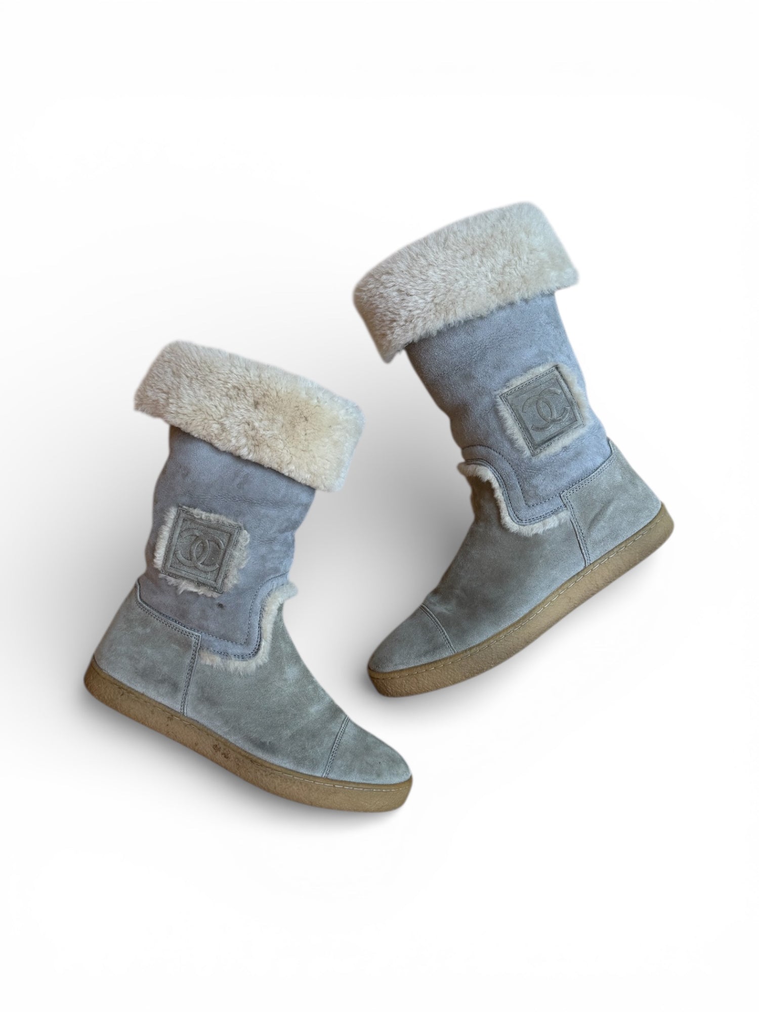 Vintage 2000s Chanel Sport Shearling Boots