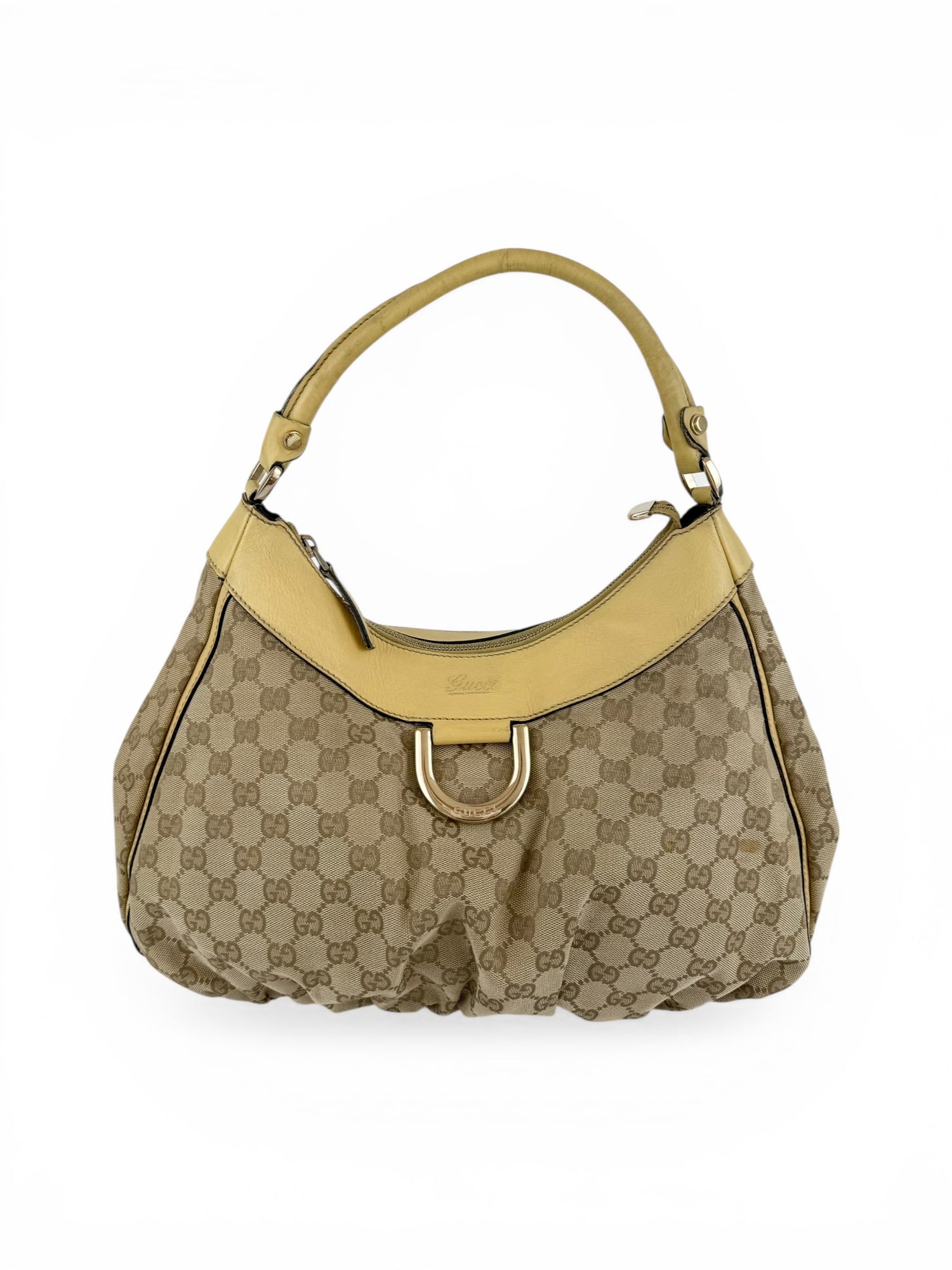Vintage 90s Gucci Monogram GG Large D-Ring Shoulder Bag