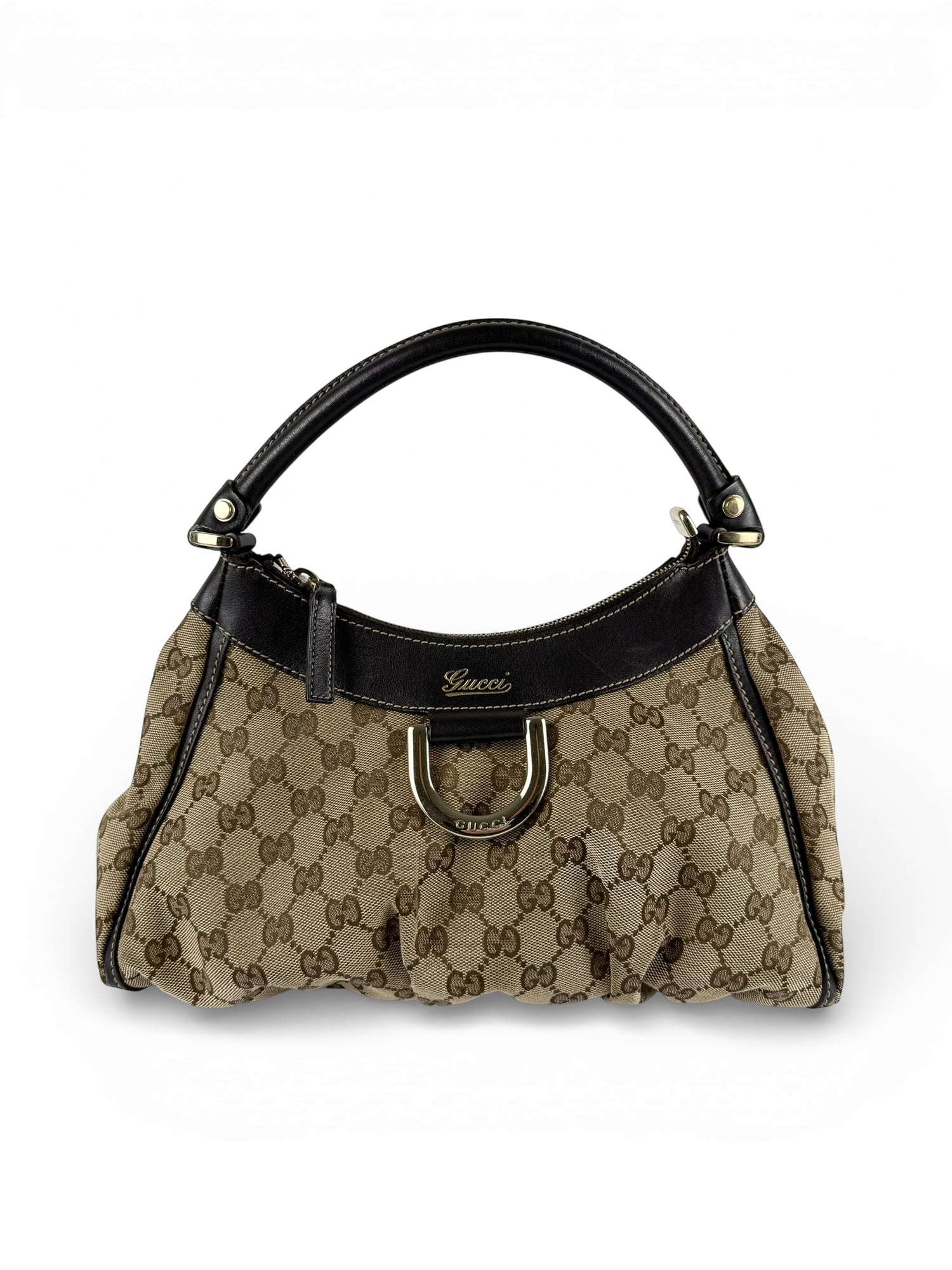 Vintage 90s Gucci Monogram Mini D-Ring Shoulder Bag