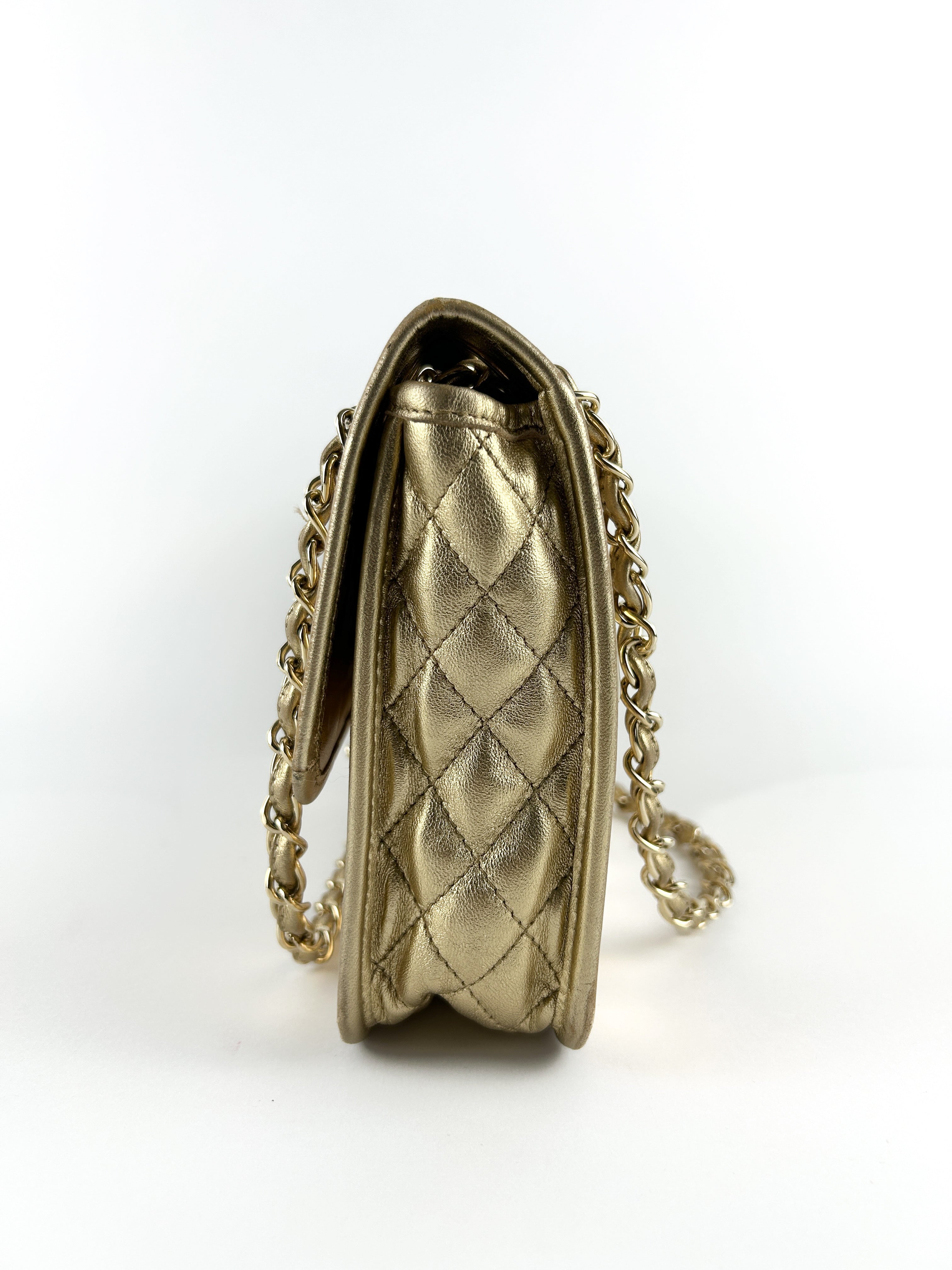 Chanel Gold Metallic Ice Cube Classic 30 Single Flap Bag 2007 (GHW