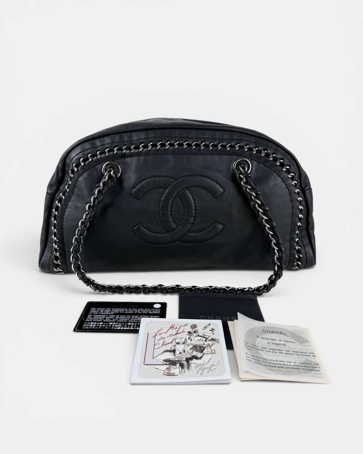 2005/2006 Chanel Luxe Ligne Black Lambskin Bowling Bag