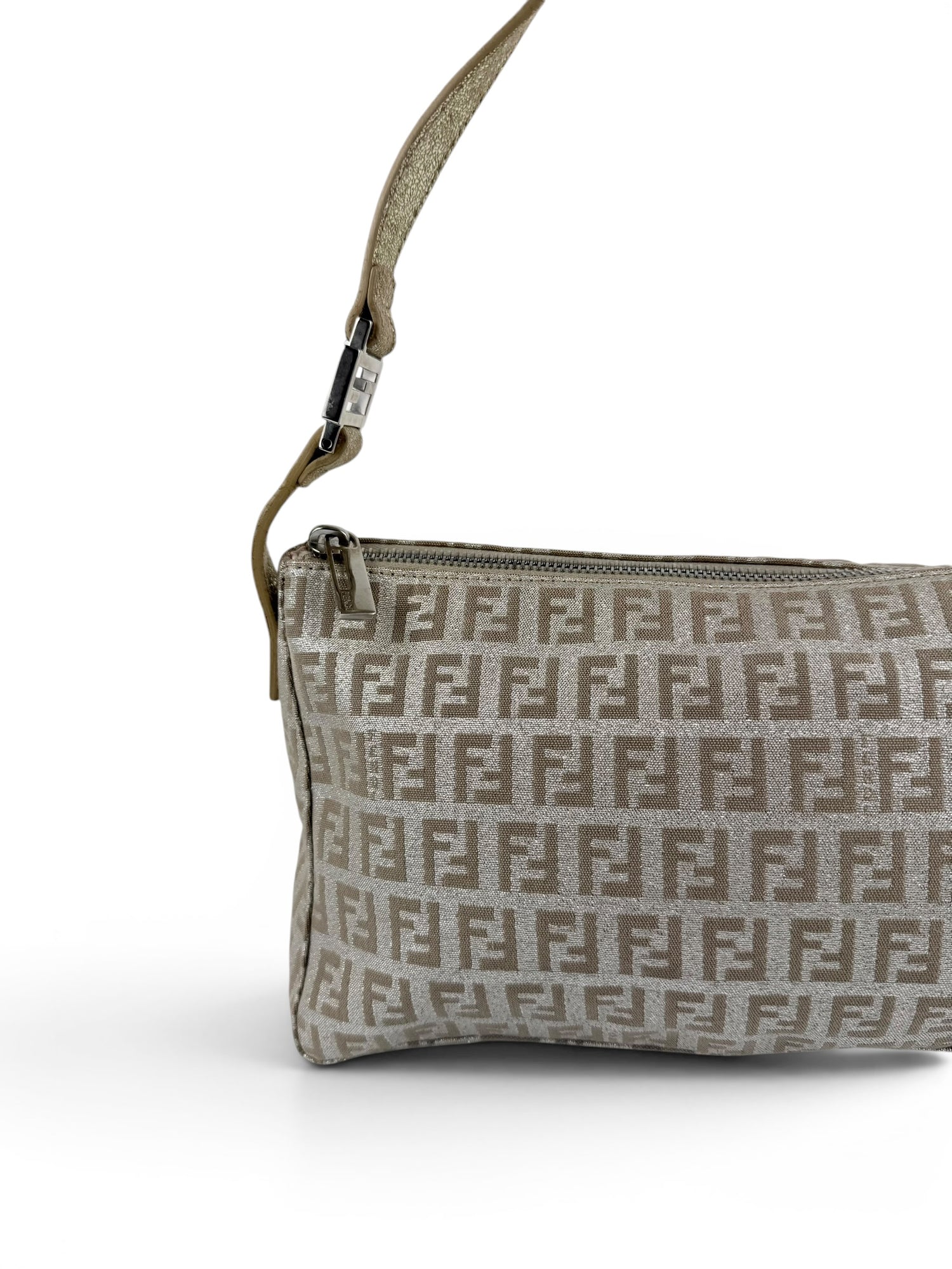 Vintage 90s Fendi Zucca Champagne Shoulder Bag