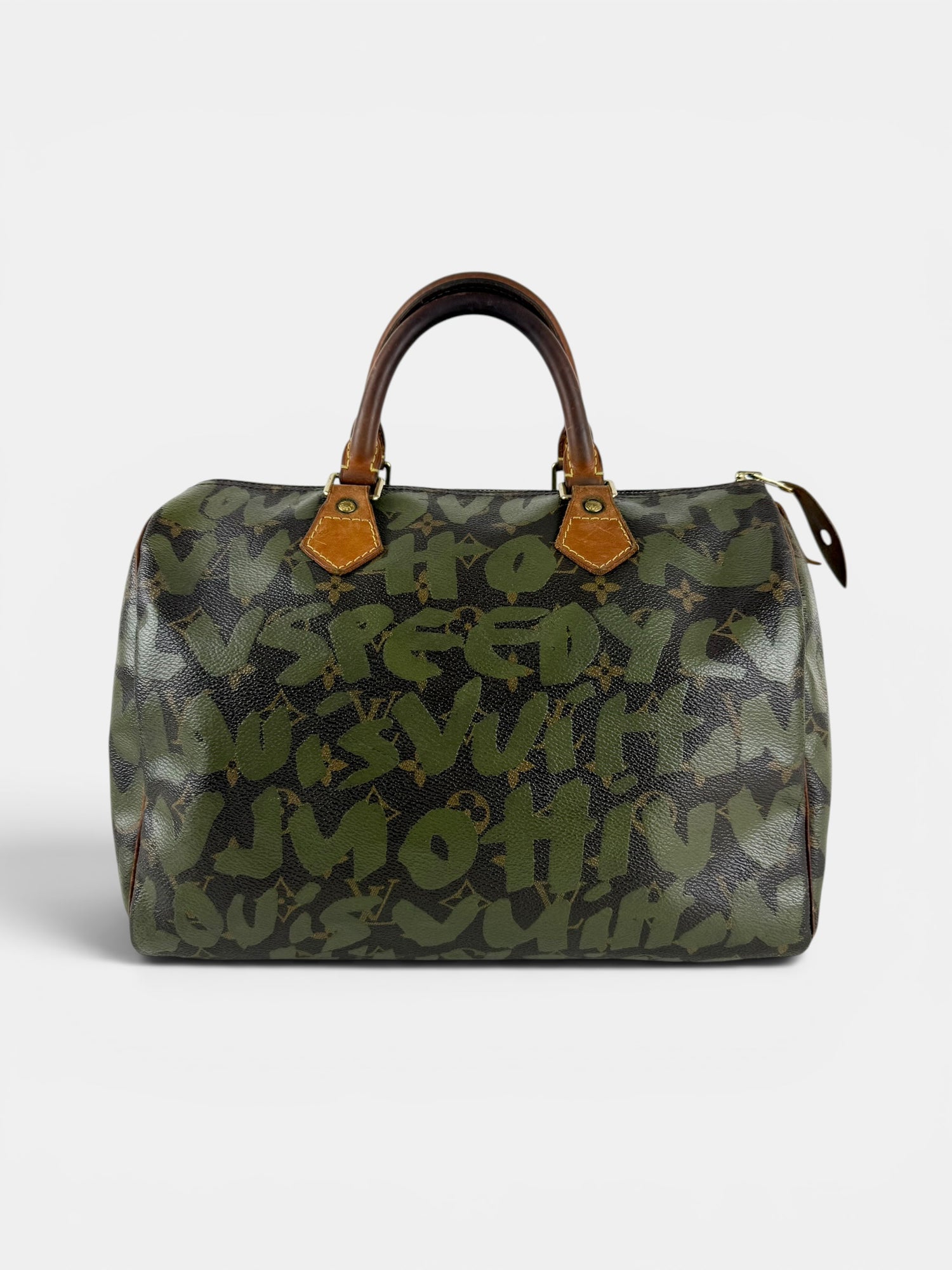 2001 Louis Vuitton x Stephen Sprouse Khaki Graffiti Speedy 30 Handbag
