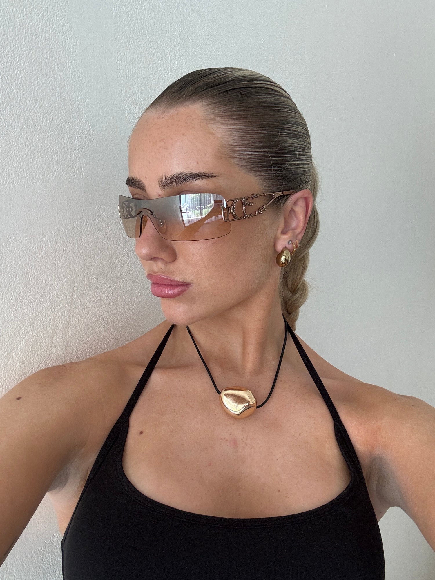 RARE Vintage 2000s Christian Dior Diamanté Flames Sunglasses