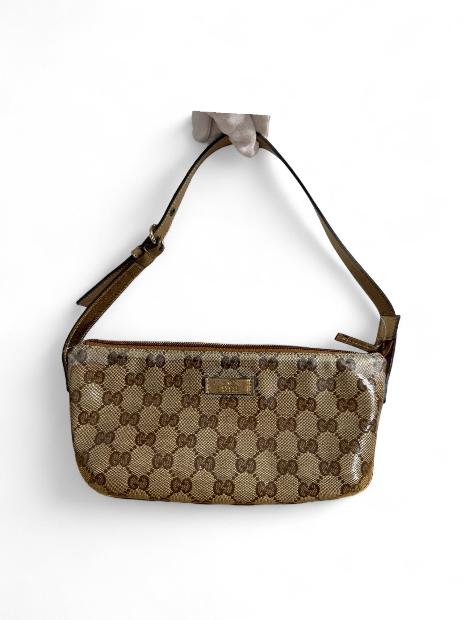 Vintage 2000s Gucci Monogram PVC Pochette Shoulder Bag
