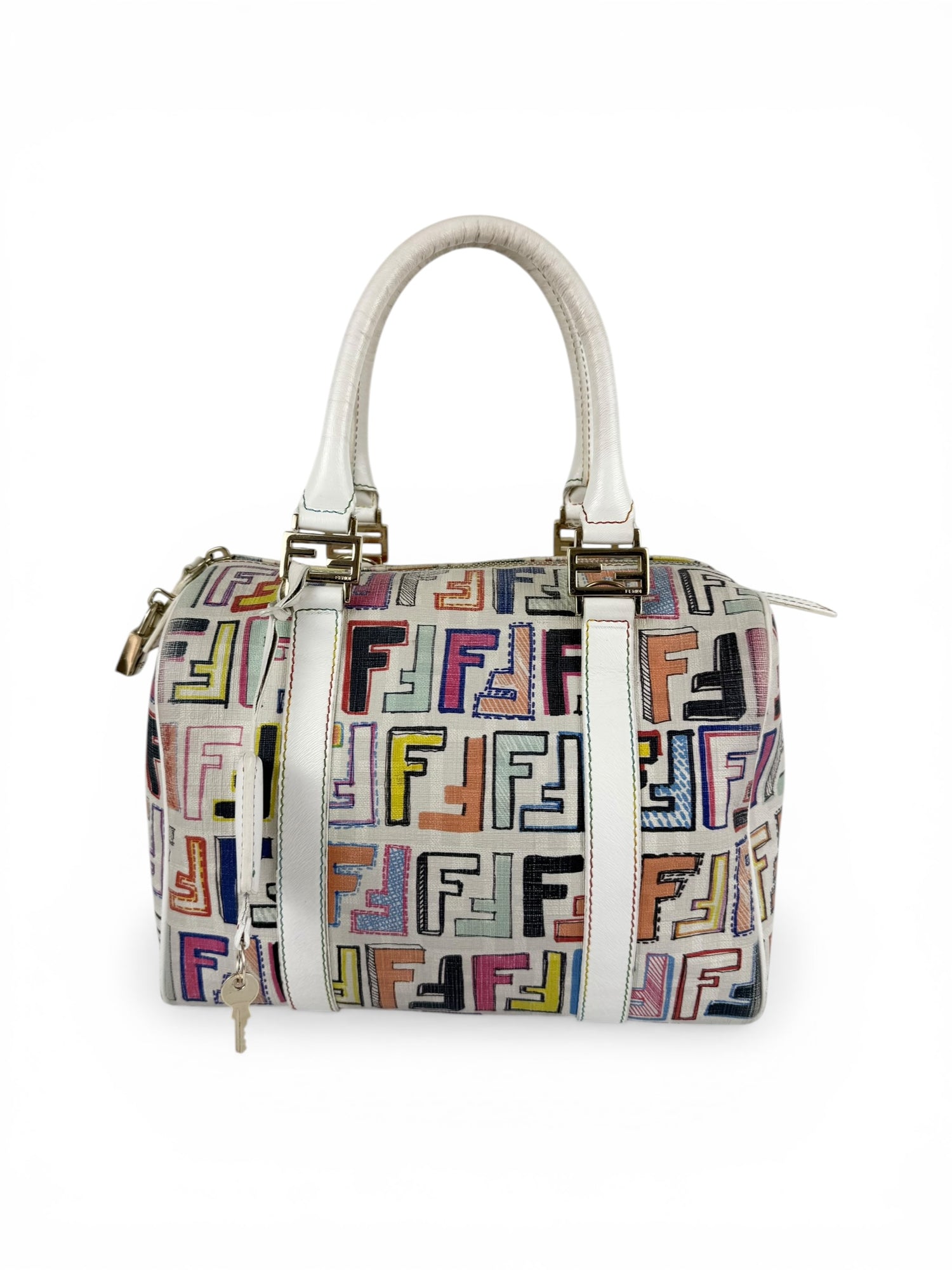 Fendi Zucca ‘Forever Bauletto’ Mini Boston Handbag