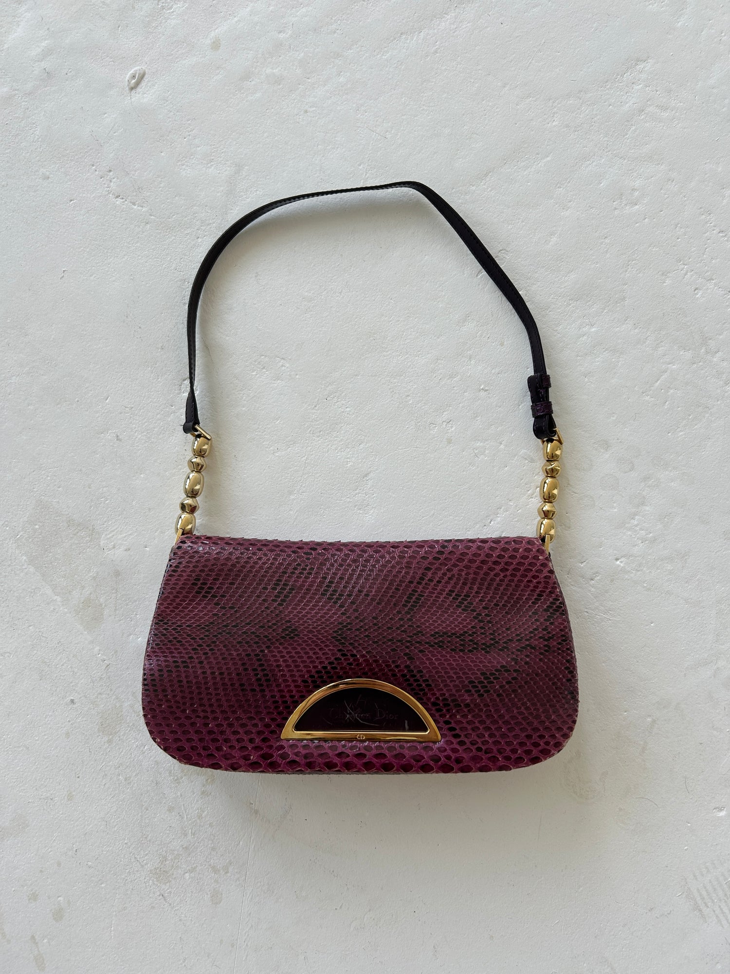 Vintage Christian Dior Python Malice Shoulder Bag (2000)