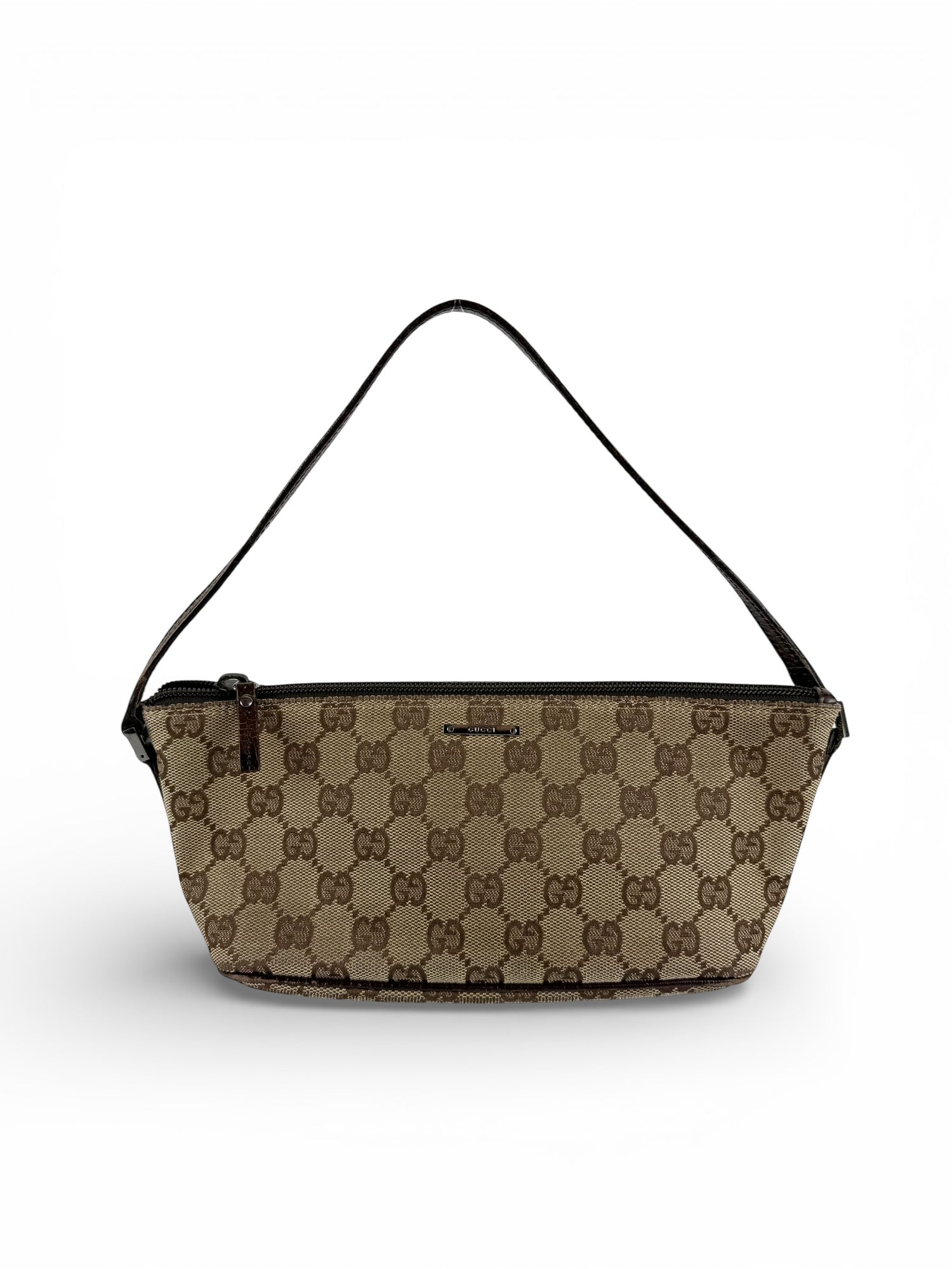 Vintage 90s Gucci Monogram Pochette Boat Bag