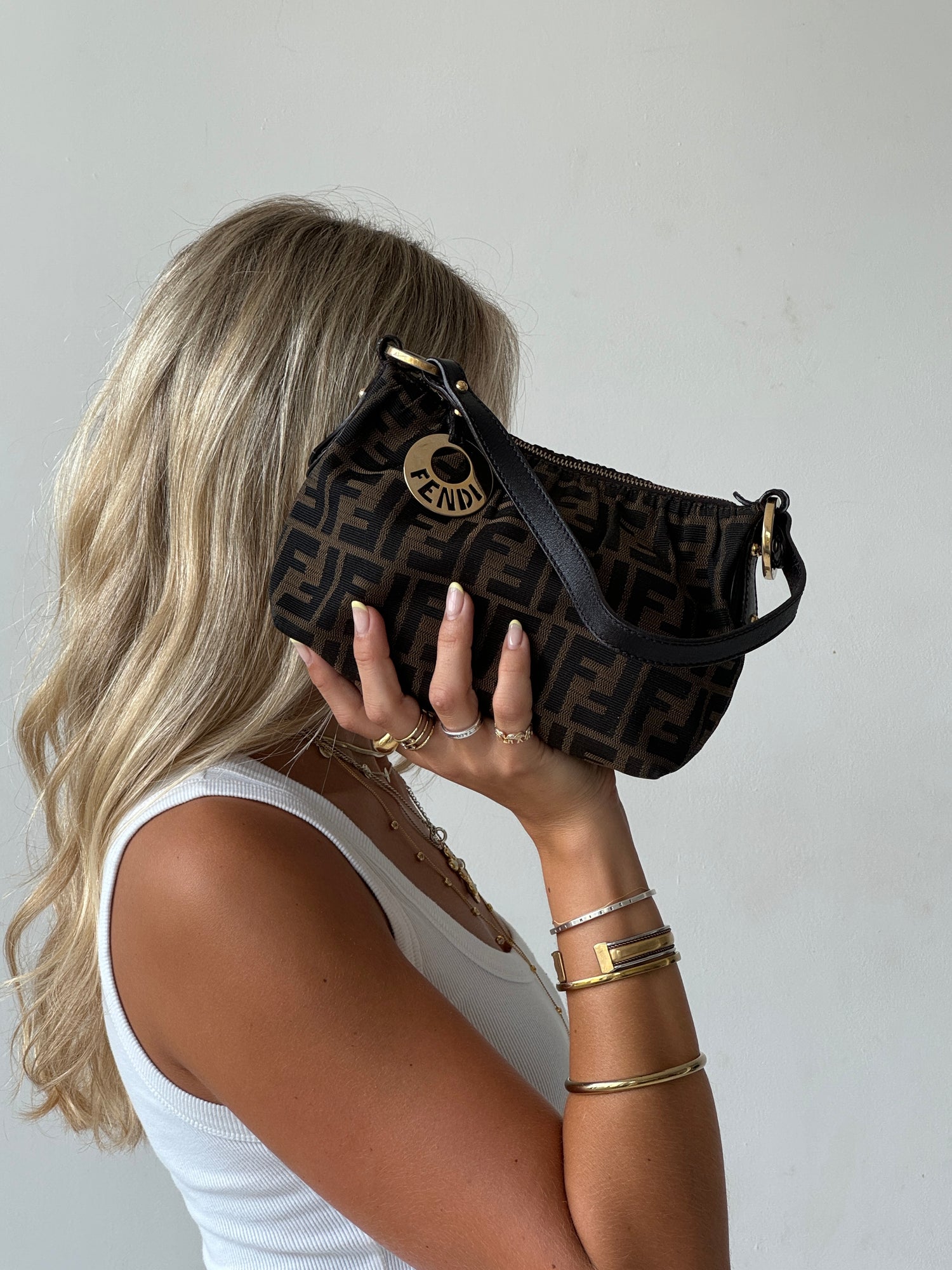 Vintage Fendi Zucca Shoulder Bag