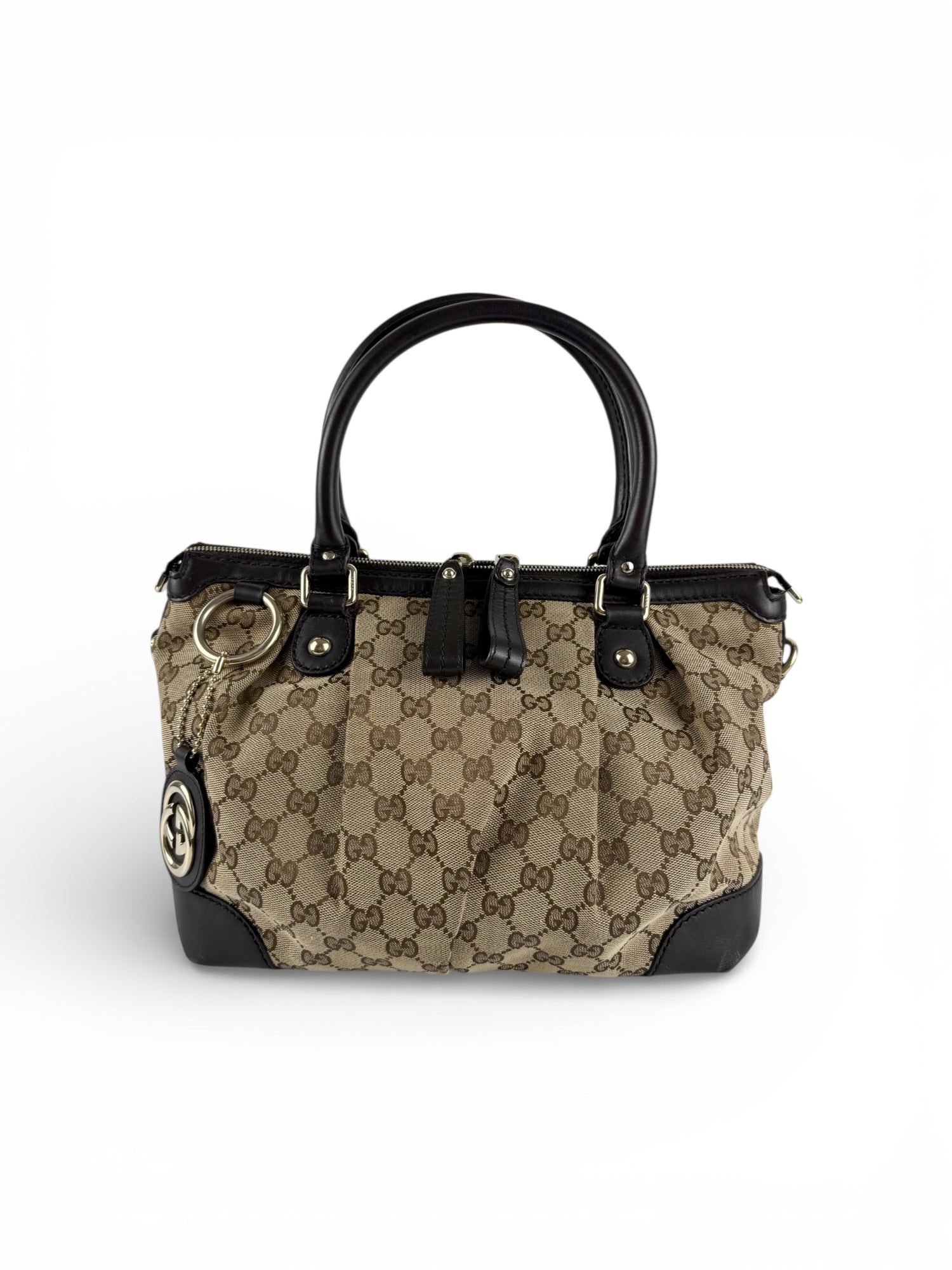 Vintage 90s Gucci Monogram Charm Handbag