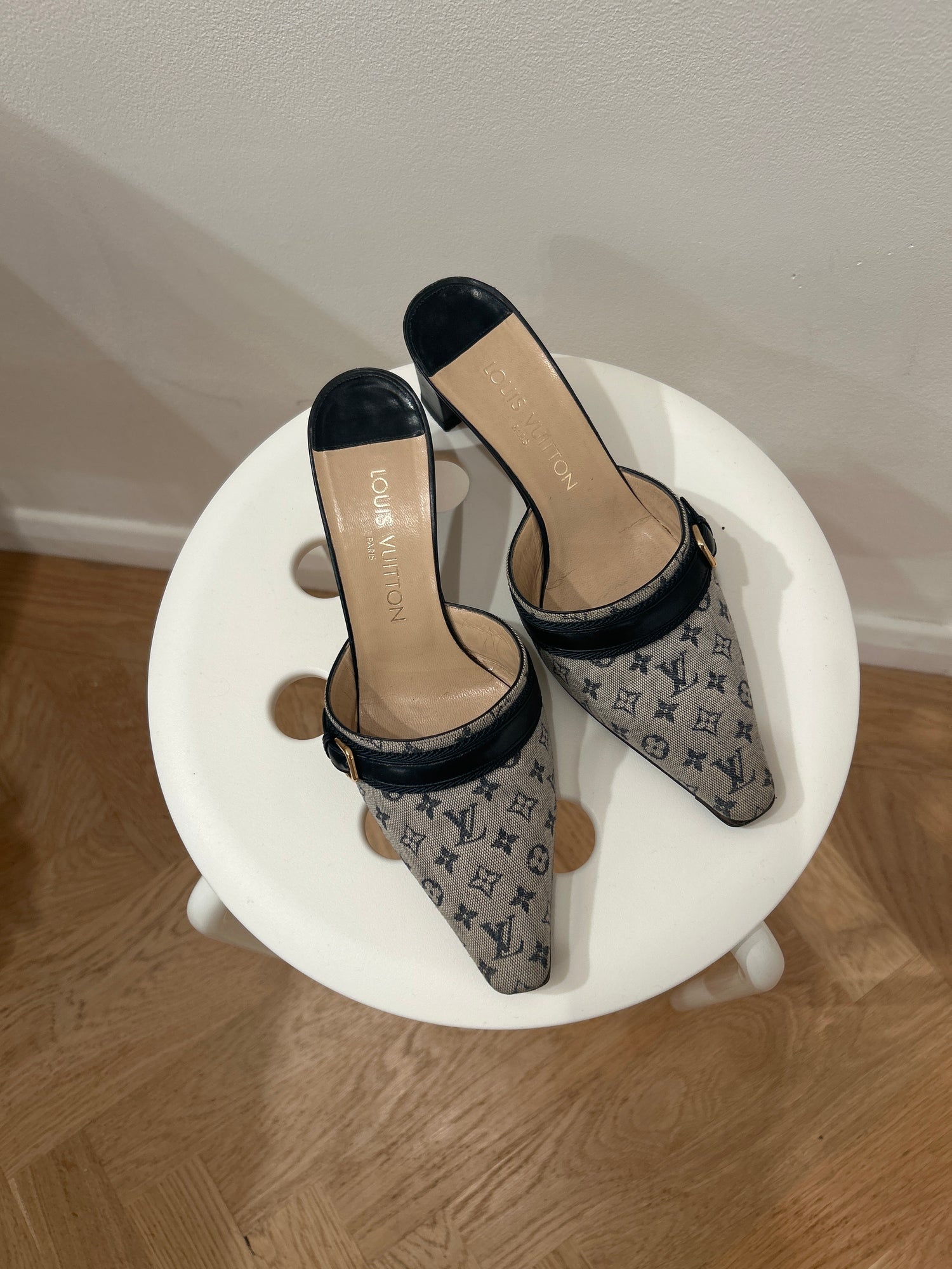 Vintage Louis Vuitton Block Kitten Heels