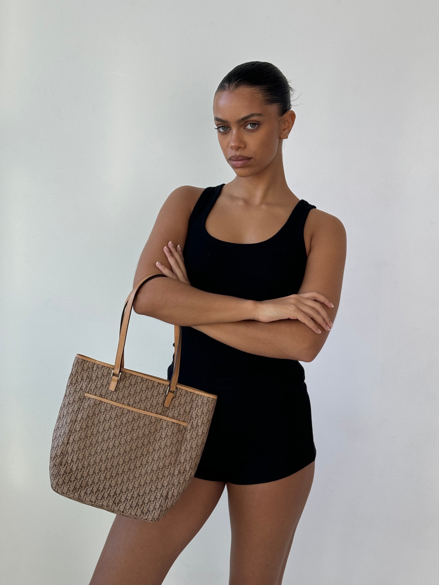 Vintage Christian Dior Monogram Tote Shoulder Bag (2003)