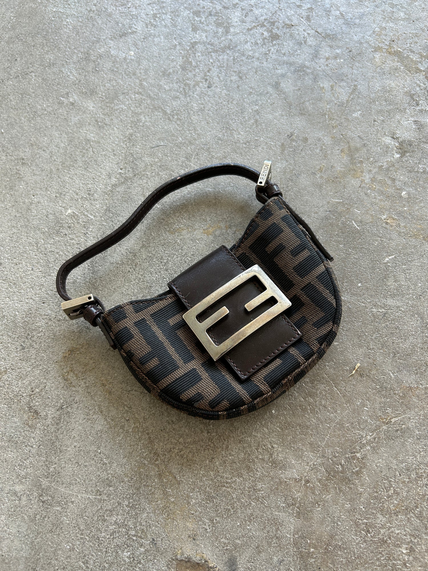 Vintage Fendi Zucca Mini Croissant Handbag