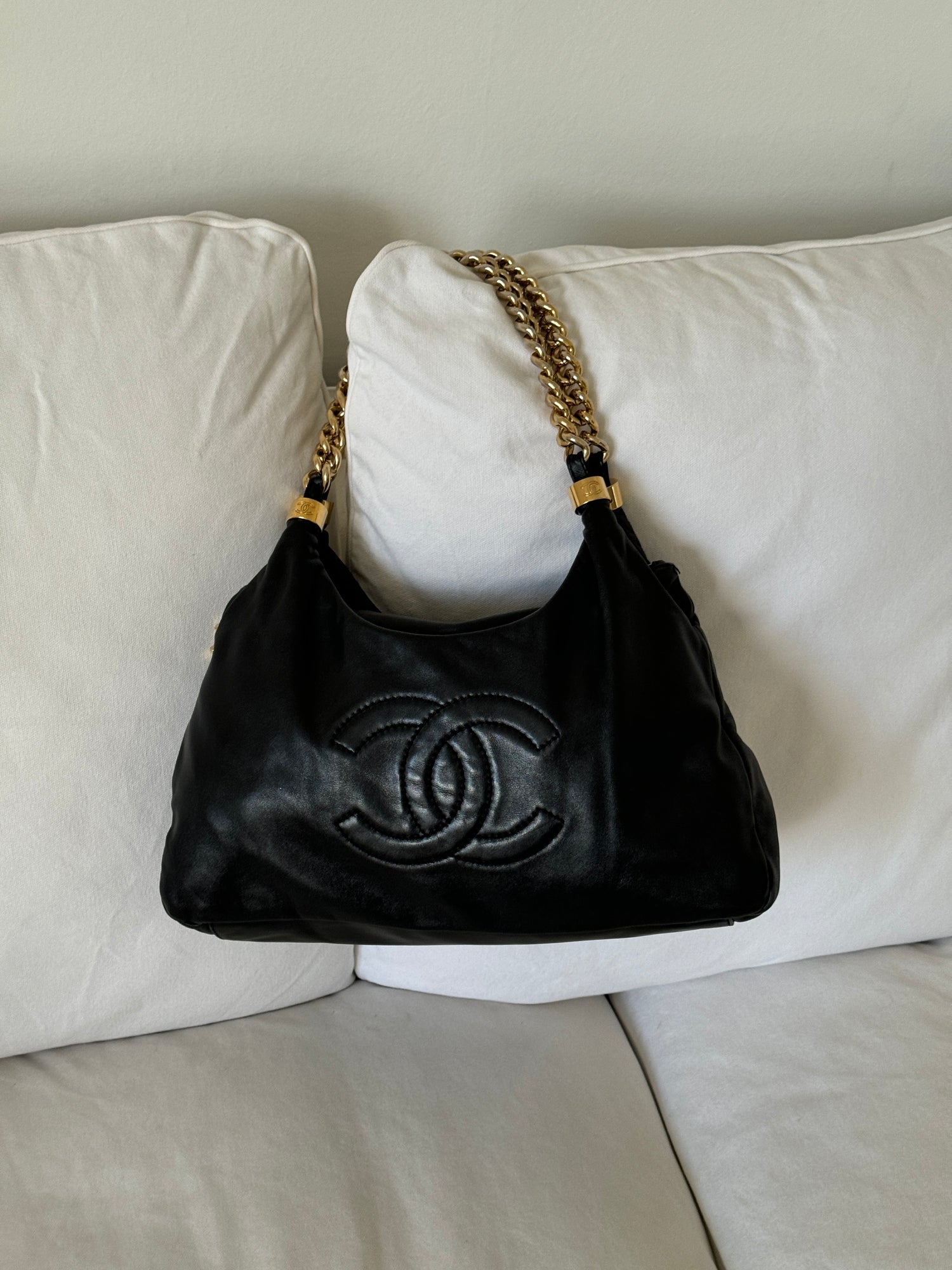 Vintage Chanel Rodeo Drive Lambskin Logo Handbag