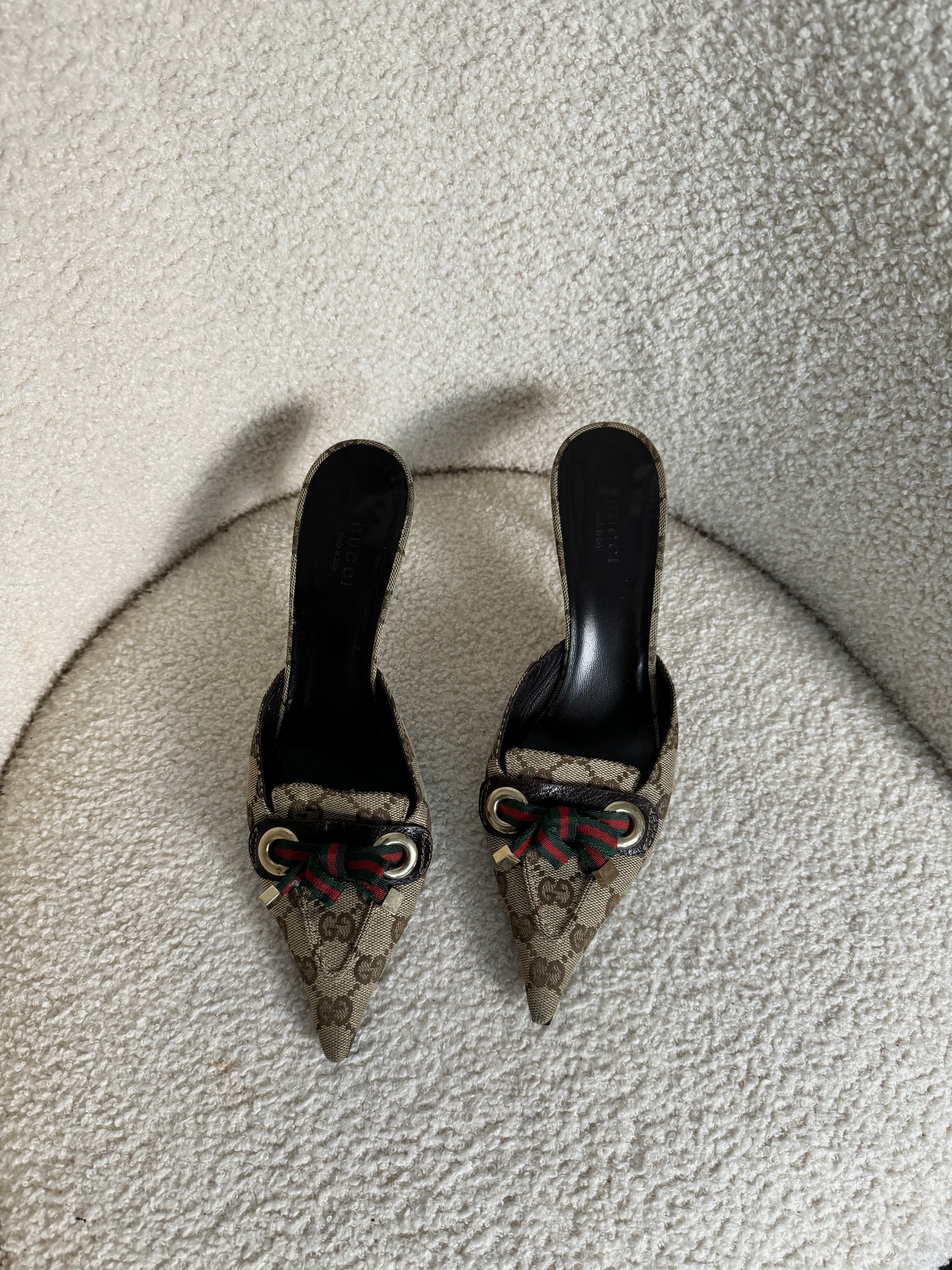 Vintage 90s Gucci Monogram Kitten Heels EU36.5/UK3.5
