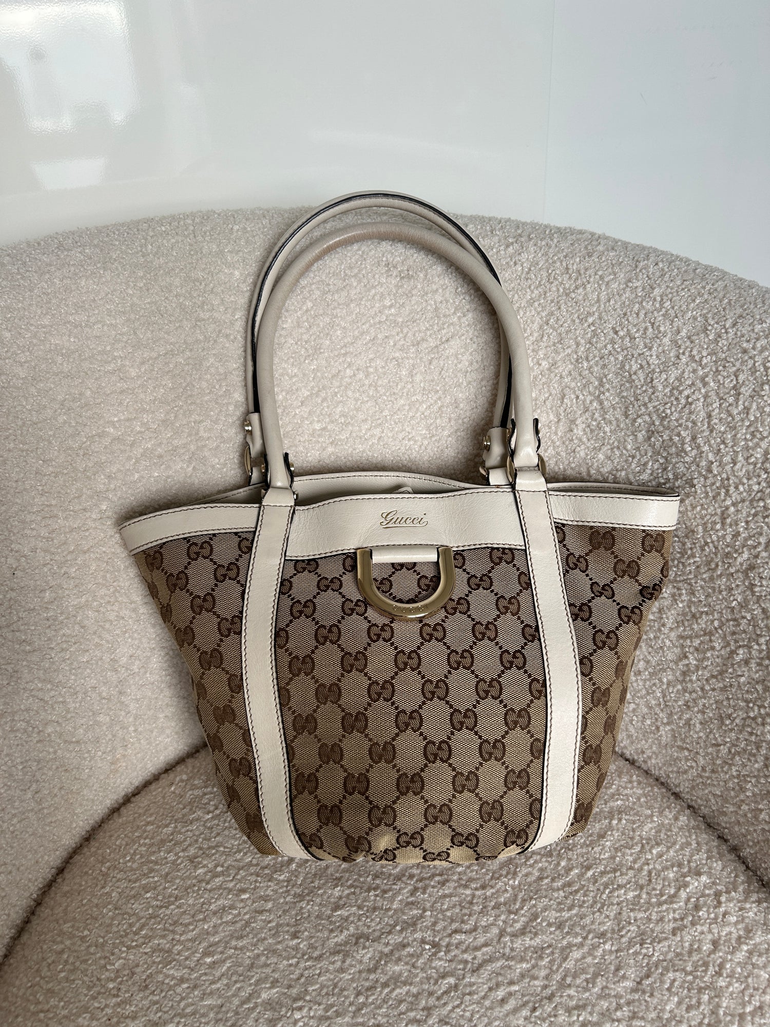 Vintage 90s Gucci Monogram GG Mini Bucket Handbag