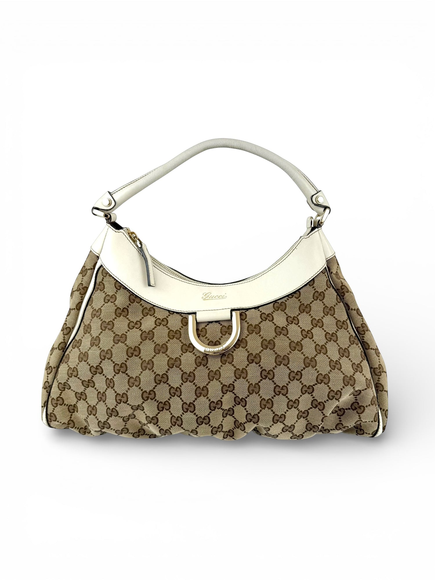 Vintage 90s Gucci Monogram Large D-Ring Shoulder Bag