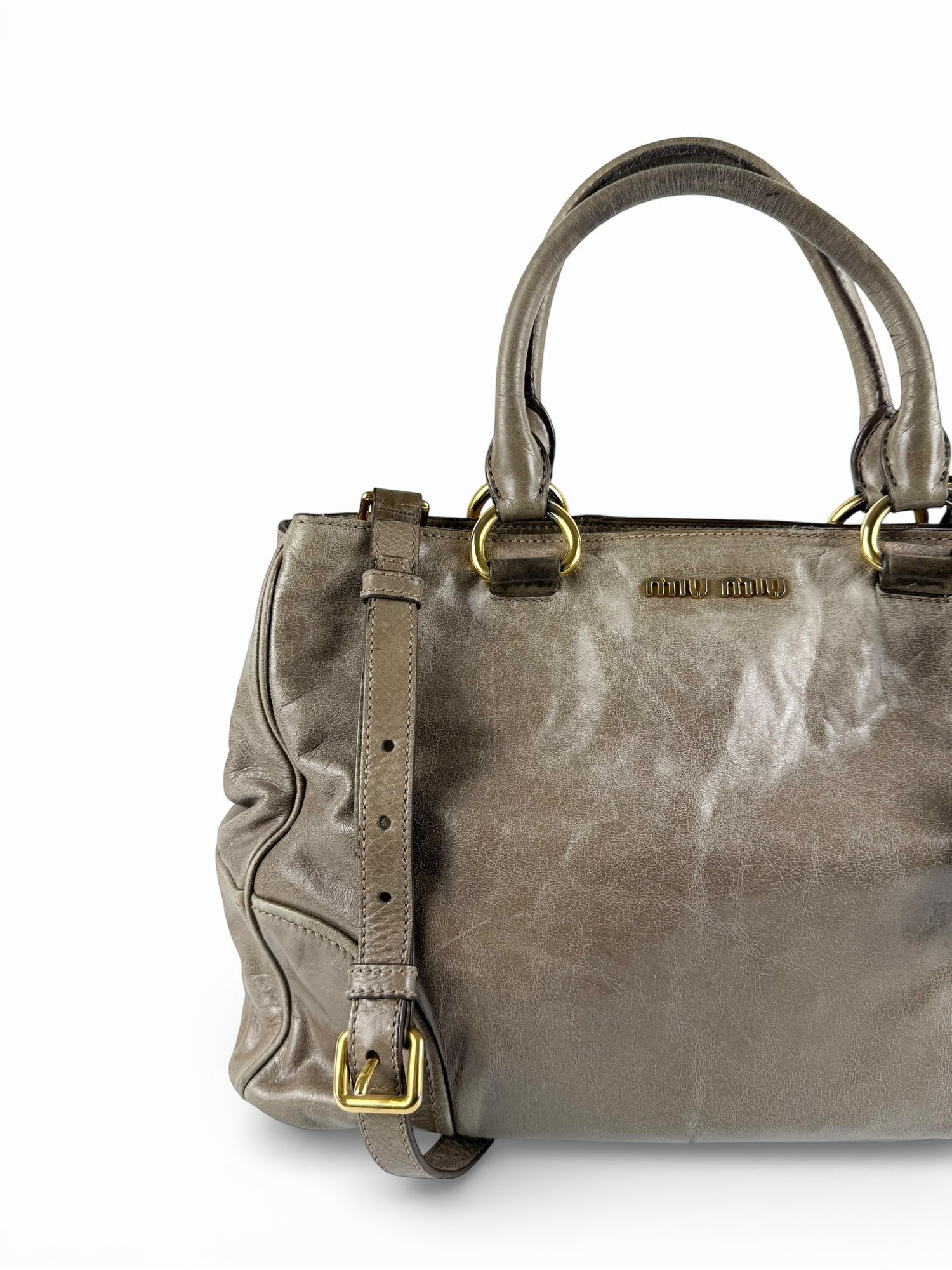 2010s Miu Miu Vitello Shine 2Way Tote Bag