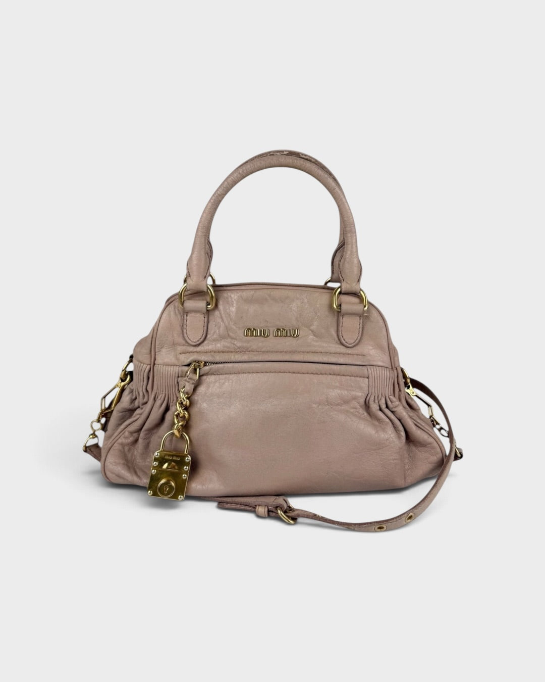 2010s Miu Miu Vitello Shine 2Way Charm Handbag