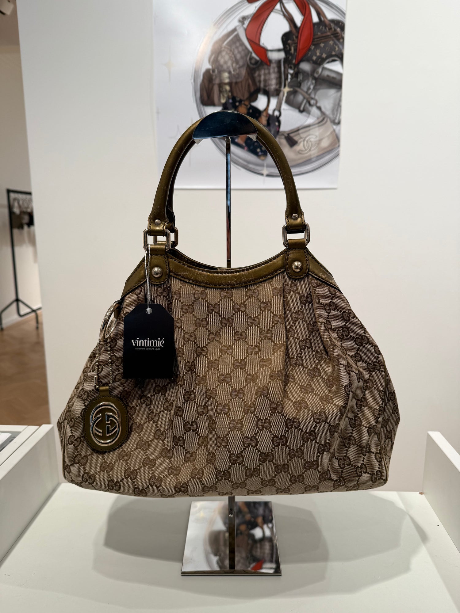 Vintage 90s Gucci Monogram Mini Sukie Handbag