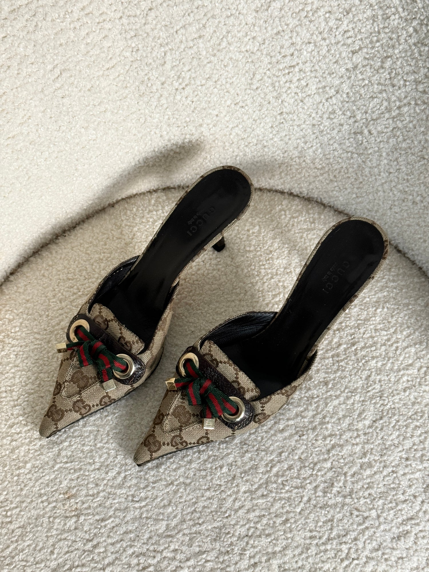 Vintage 90s Gucci Monogram Kitten Heels EU36.5/UK3.5