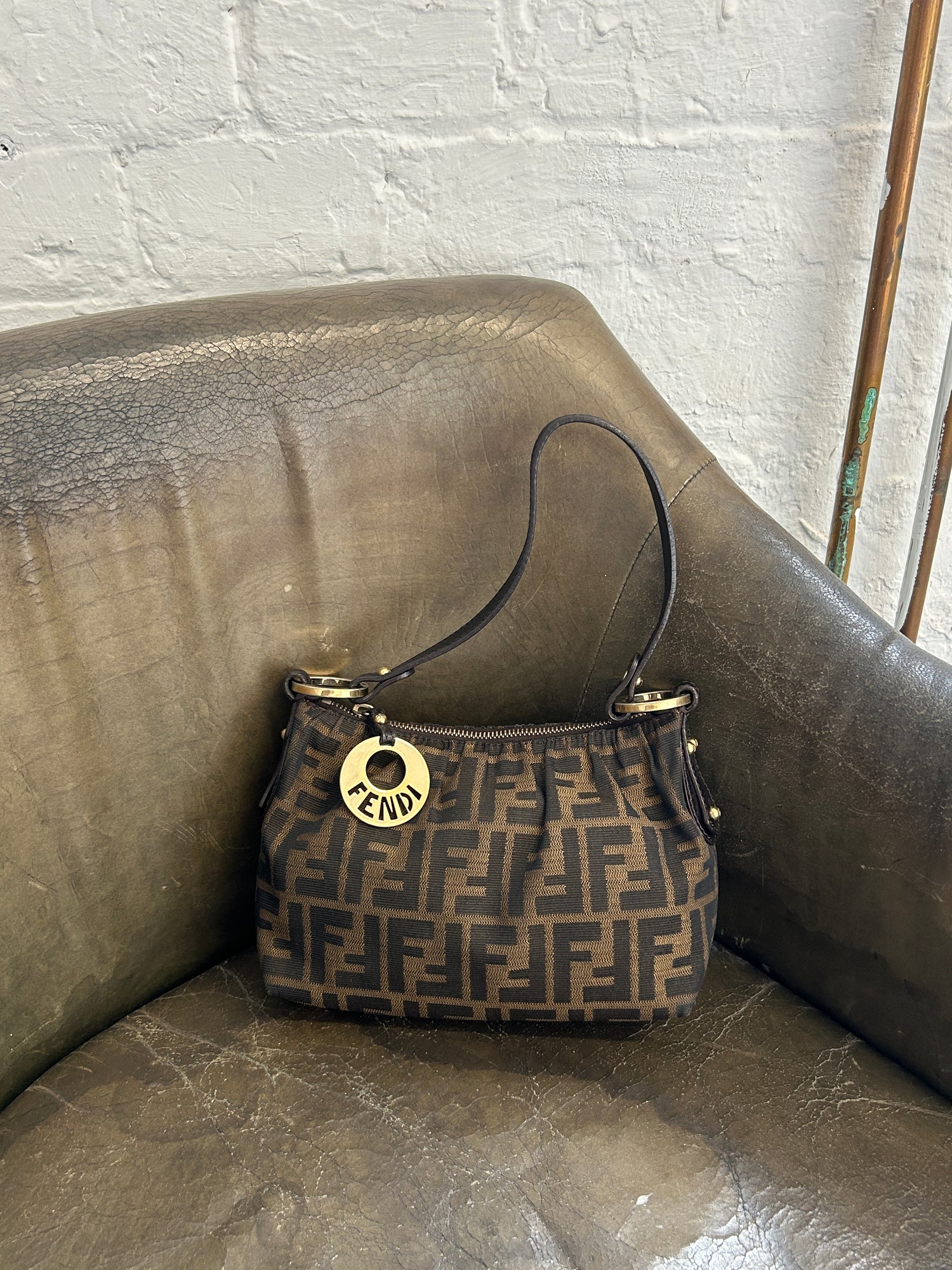 Vintage Fendi Zucca Shoulder Bag