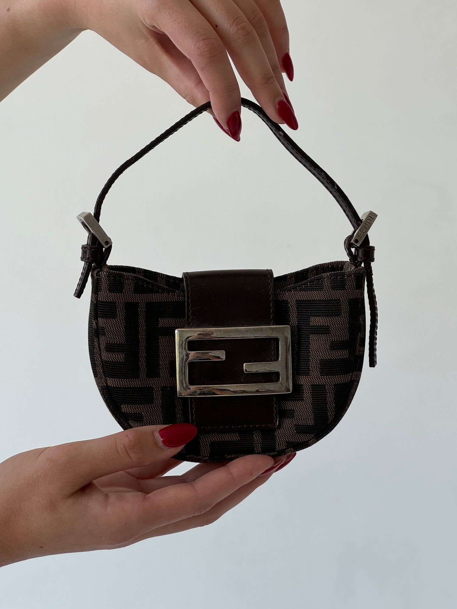 Vintage Fendi Zucca Mini Croissant Handbag