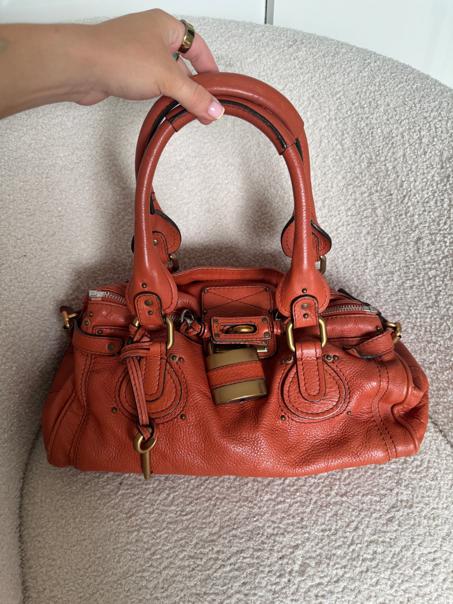2006 Chloe Paddington Burnt Orange Leather Handbag