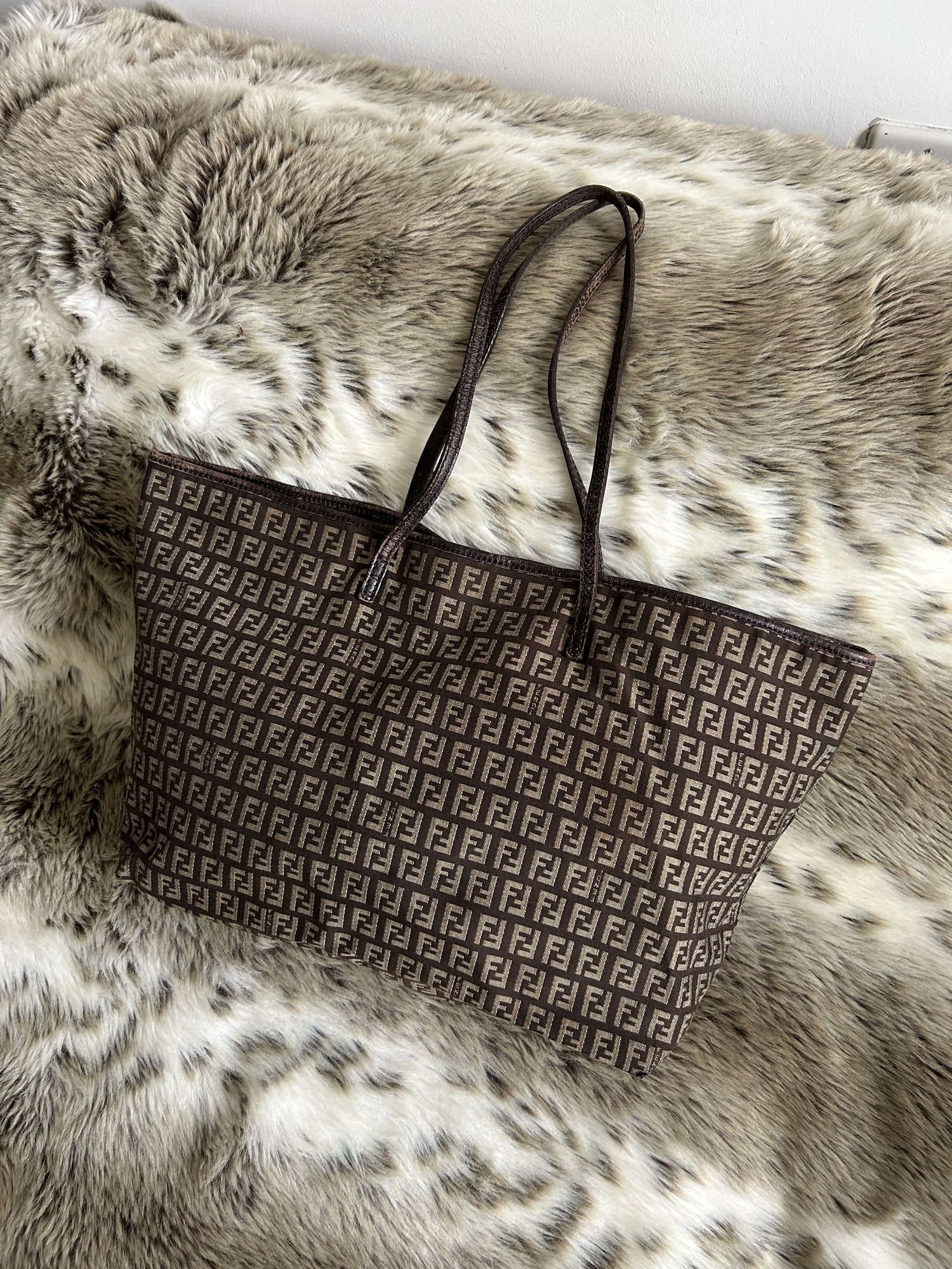Vintage Fendi Zucca Tote Bag 90s