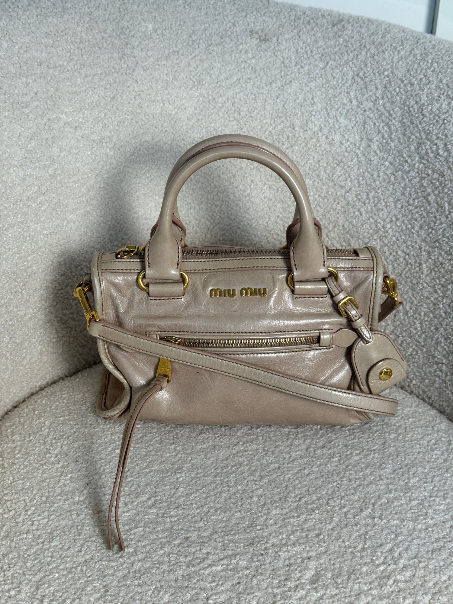 2010s Miu Miu Vitello Shine 2Way Mini Handbag