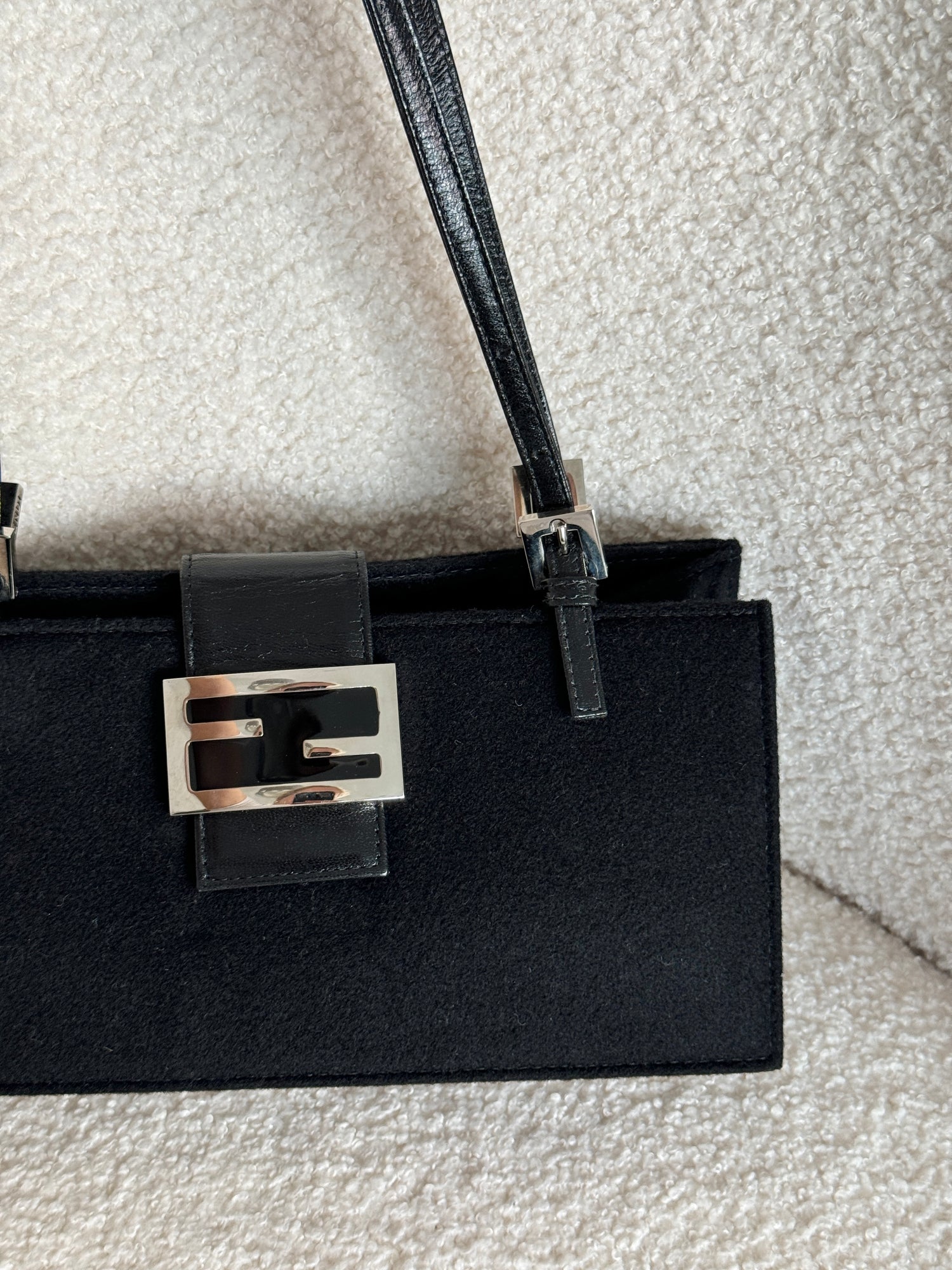 Vintage 90s Fendi FF Buckle Shoulder Bag