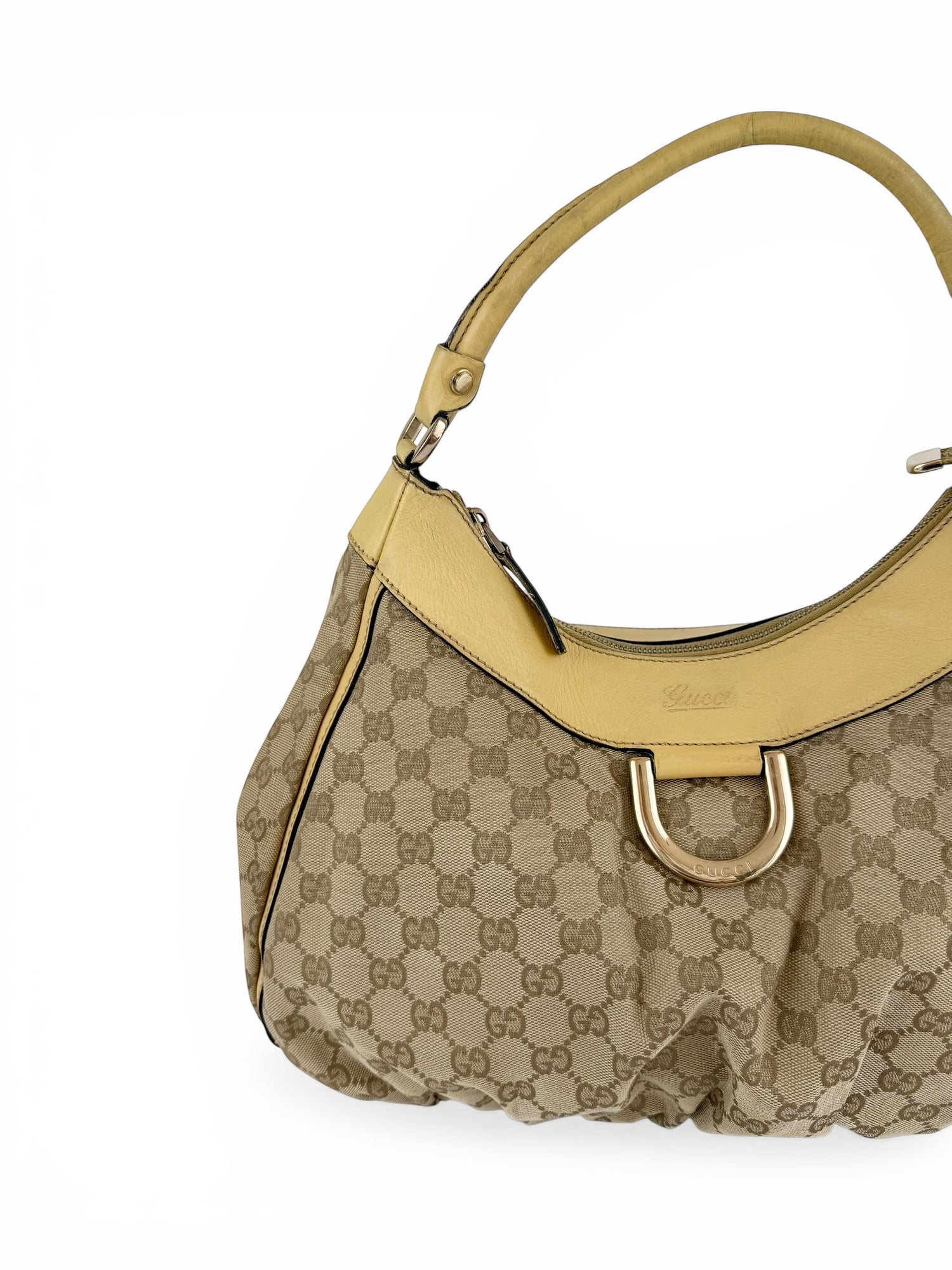 Vintage 90s Gucci Monogram GG Large D-Ring Shoulder Bag