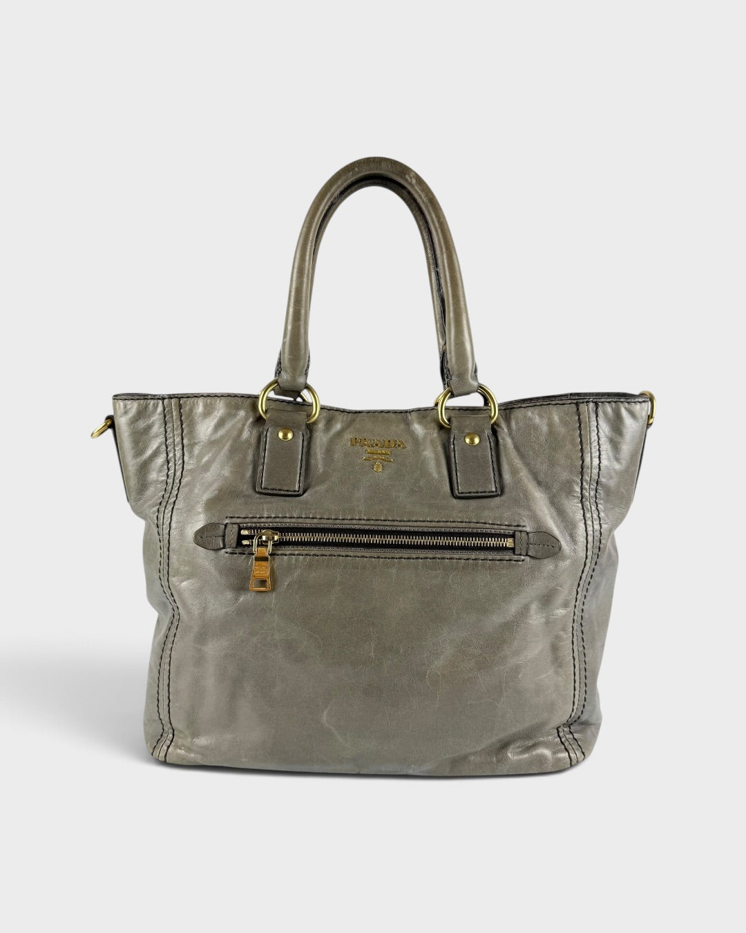 2010s Prada Vitello Shine Cargo Tote Bag
