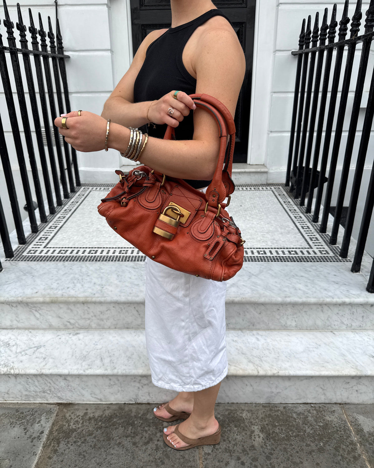 2006 Chloe Paddington Burnt Orange Leather Handbag