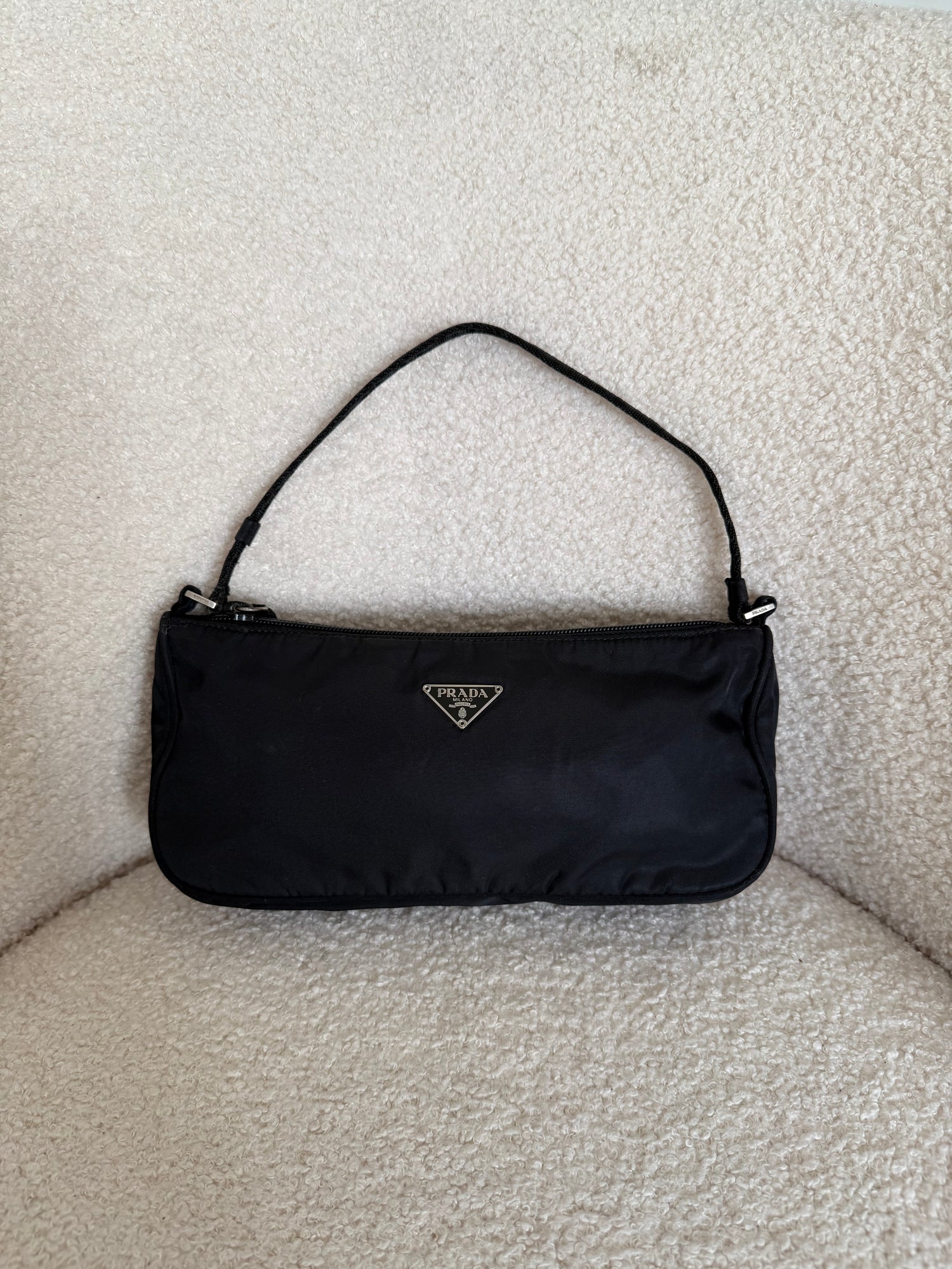 Vintage 2000s Prada Nylon Black Mini Shoulder Bag