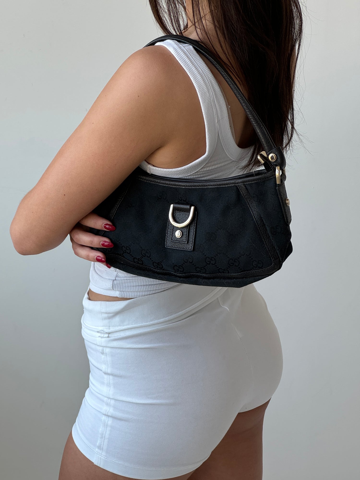 Vintage Gucci Monogram Mini D-Ring Shoulder Bag