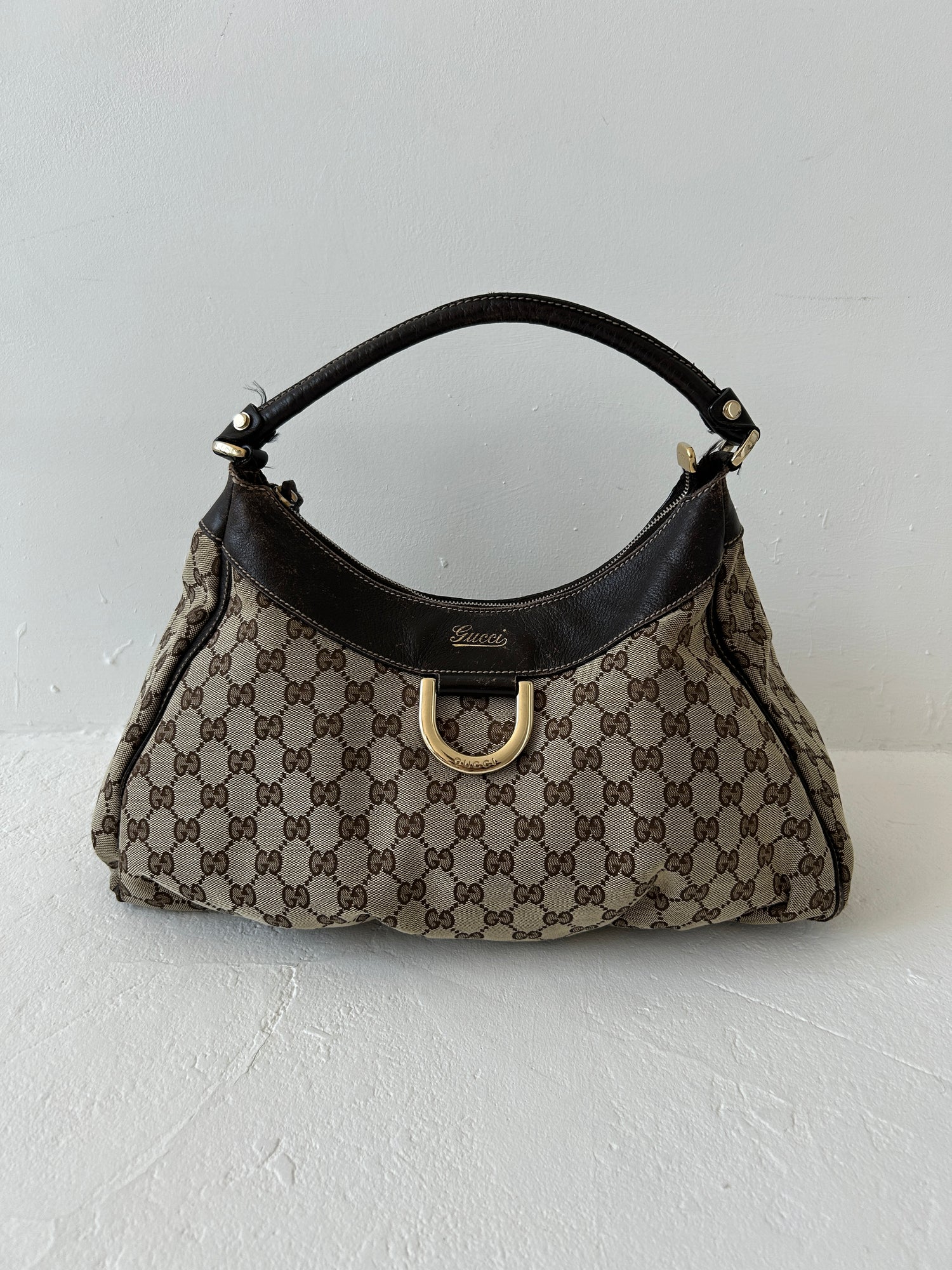Vintage Gucci Monogram D Ring Shoulder Bag