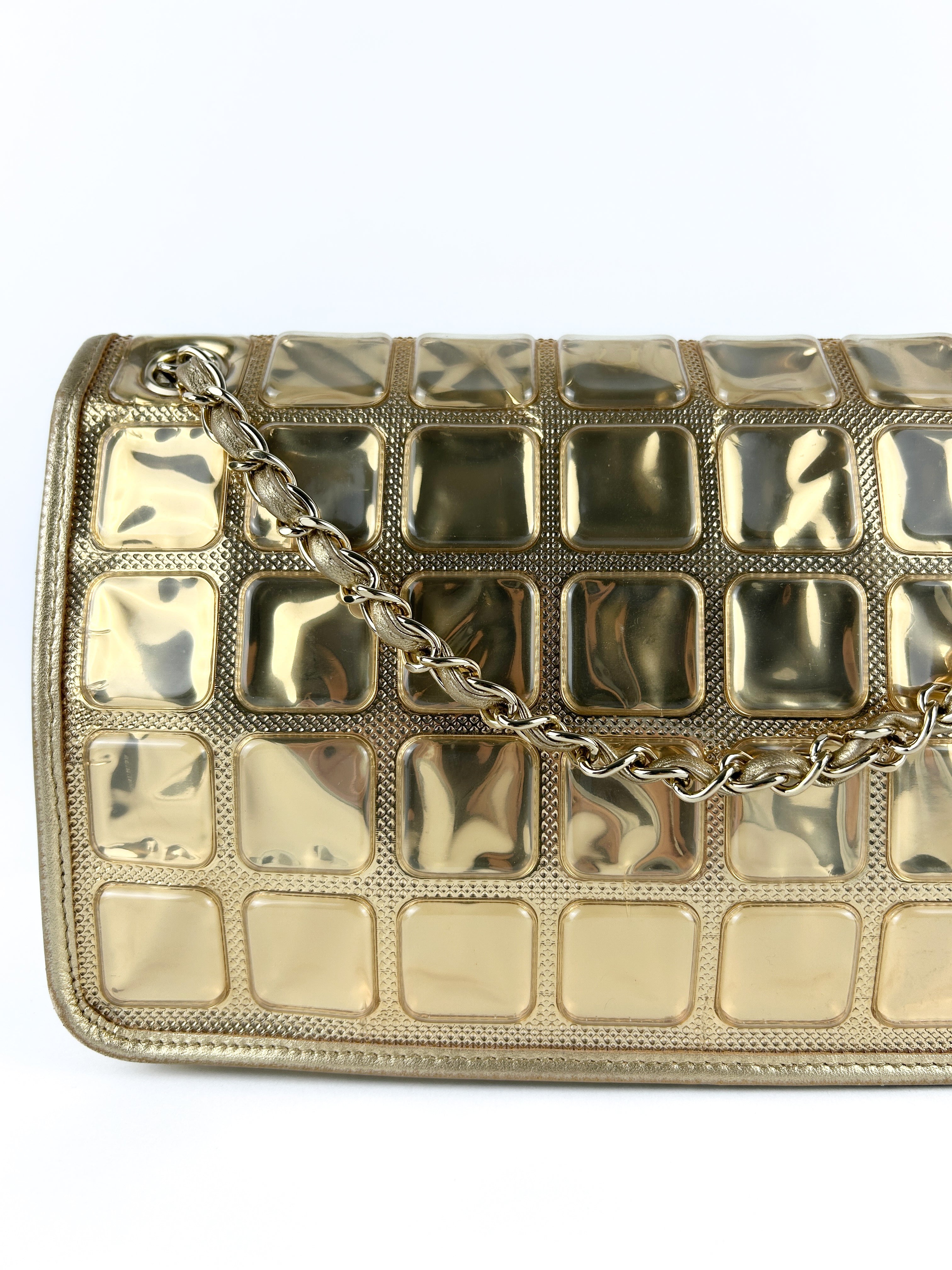 Chanel Gold Metallic Ice Cube Classic 30 Single Flap Bag 2007 (GHW