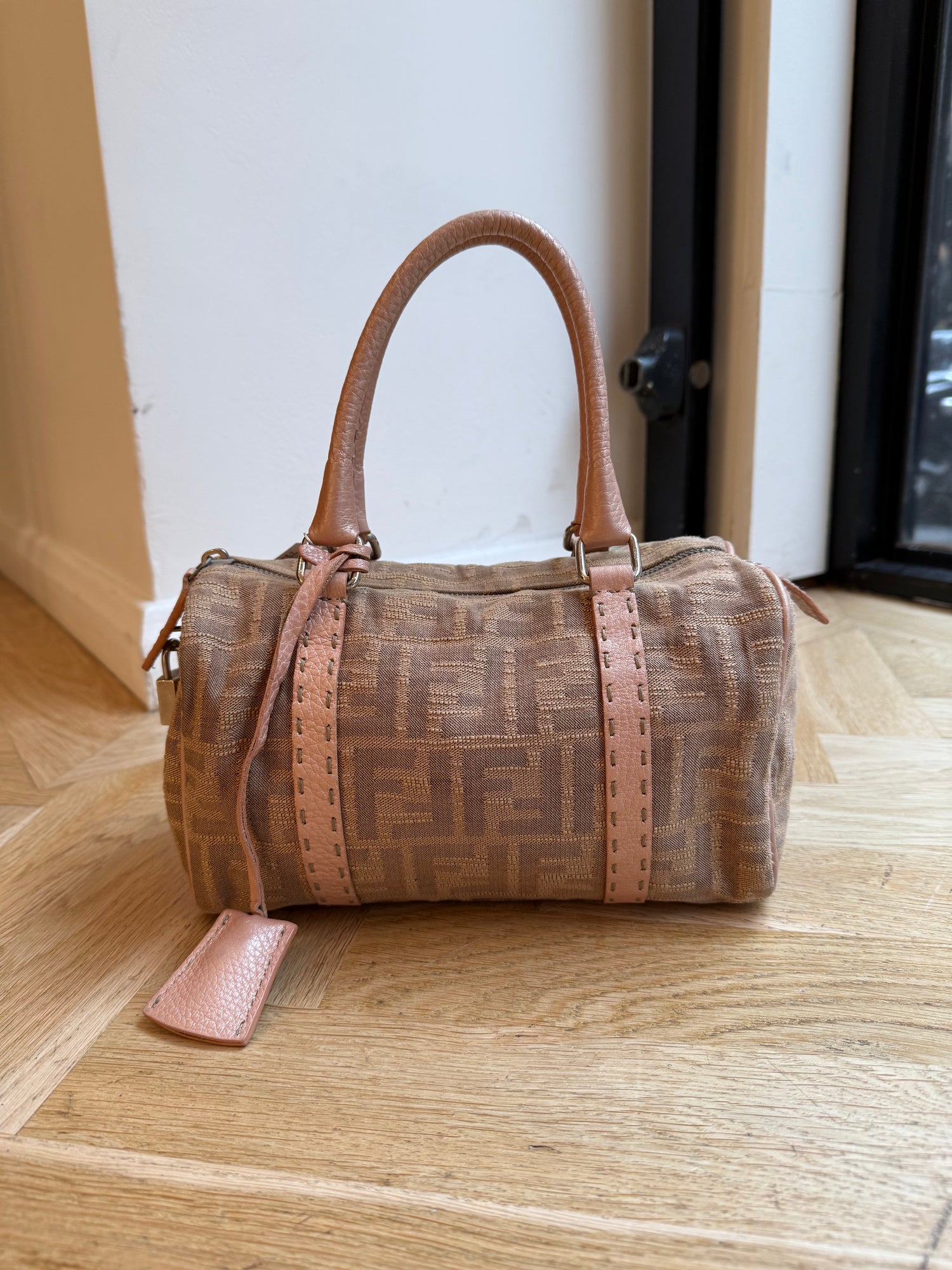 Vintage 90s Fendi Zucca Boston Handbag