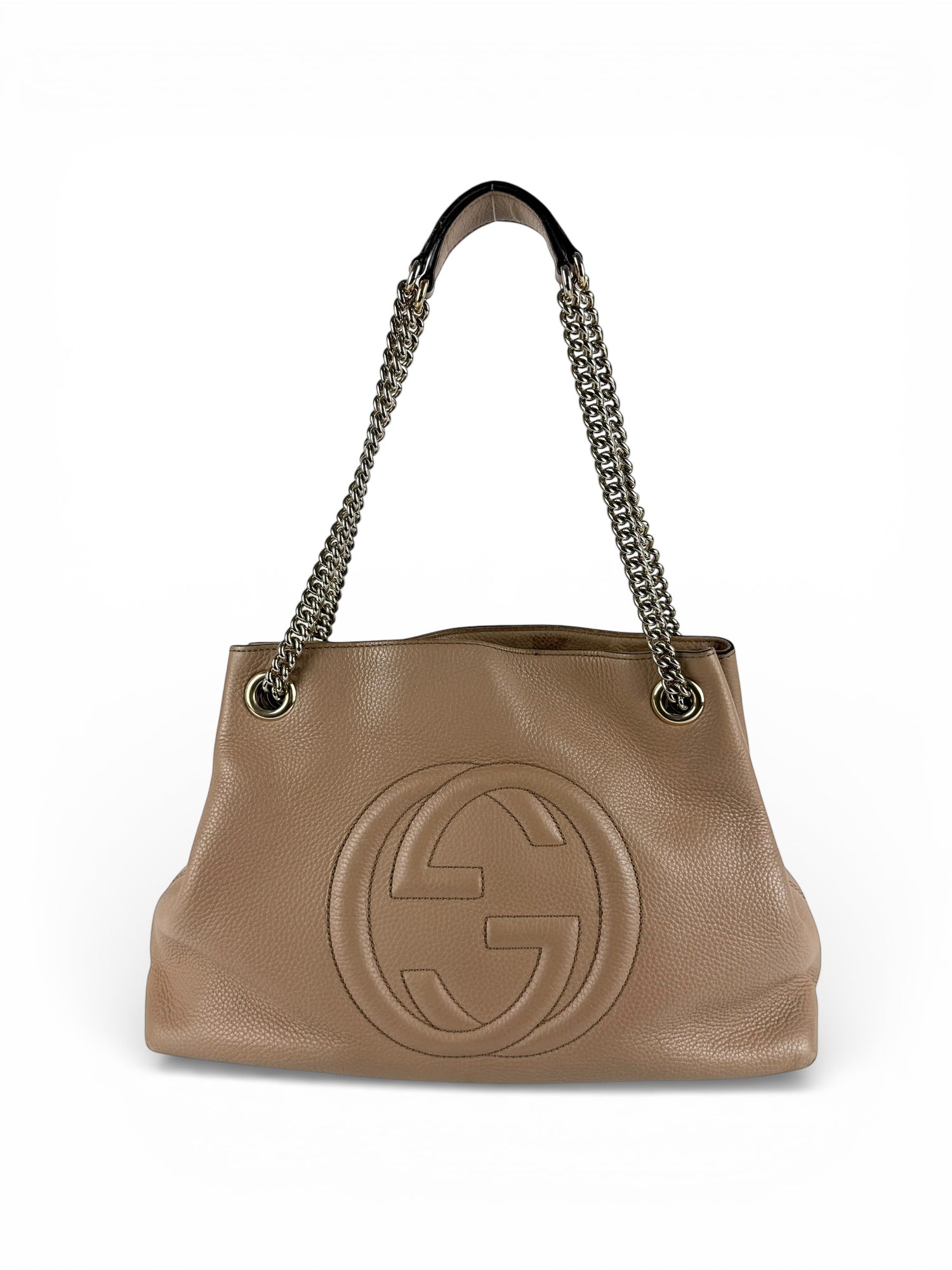 Gucci GG Pebbled Calfskin Soho Chain Handbag