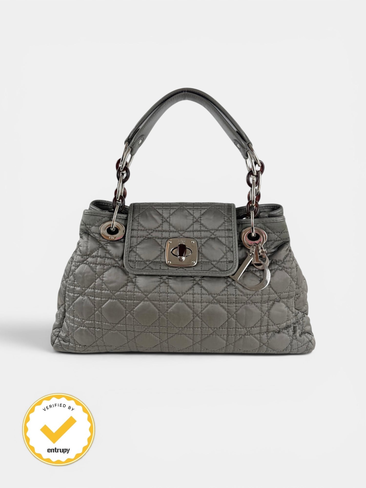 2009 Christian Dior Charming Lock Grey Handbag